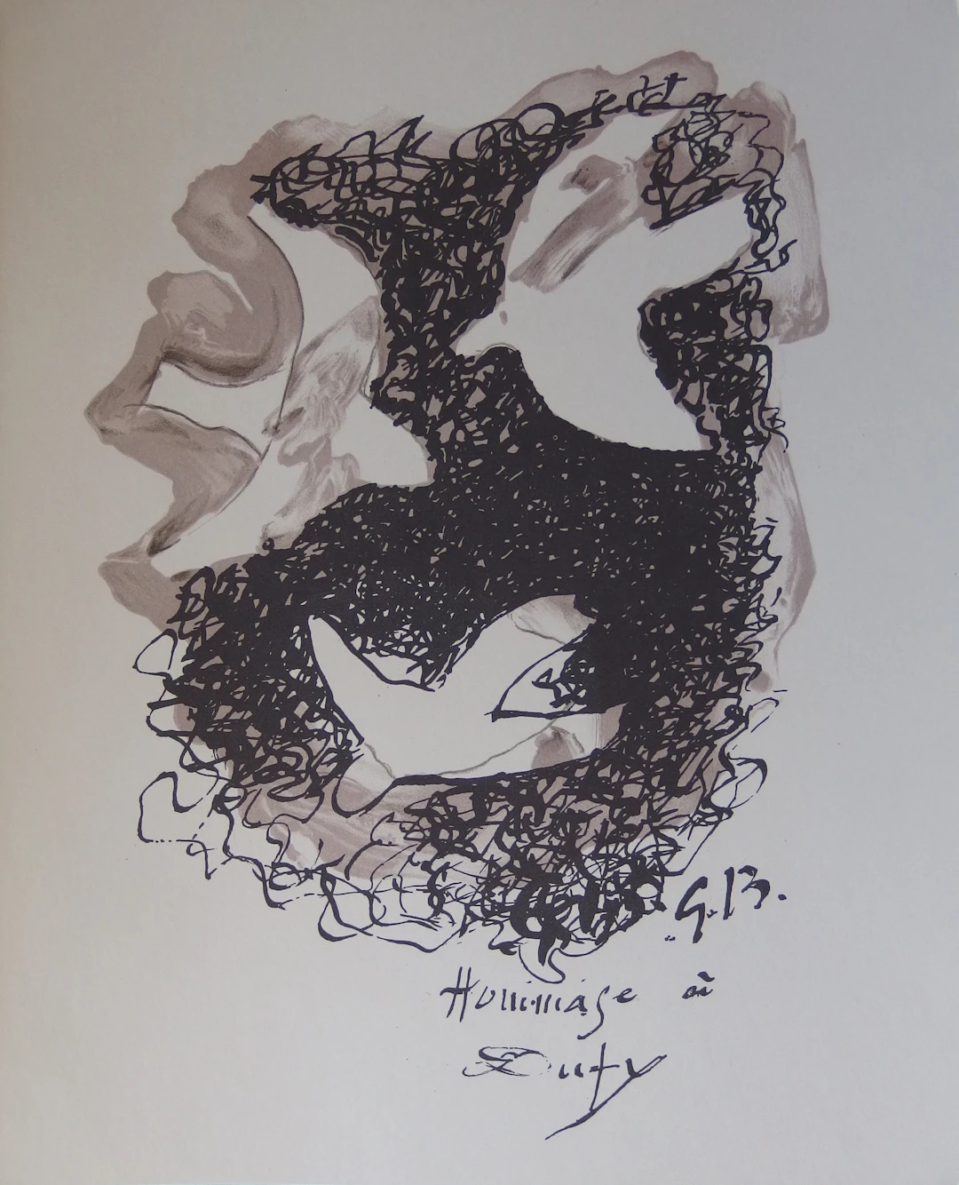 Georges BRAQUE : Hommage à Dufy - Lithographie signée