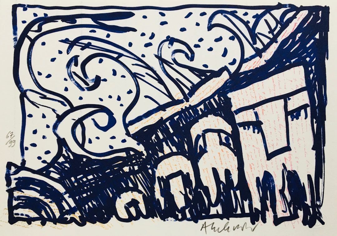 Pierre ALECHINSKY - Sans-titre, 2013 - Lithographie originale signée au crayon