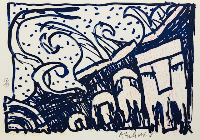 Pierre ALECHINSKY - Sans-titre, 2013 - Lithographie originale signée au crayon