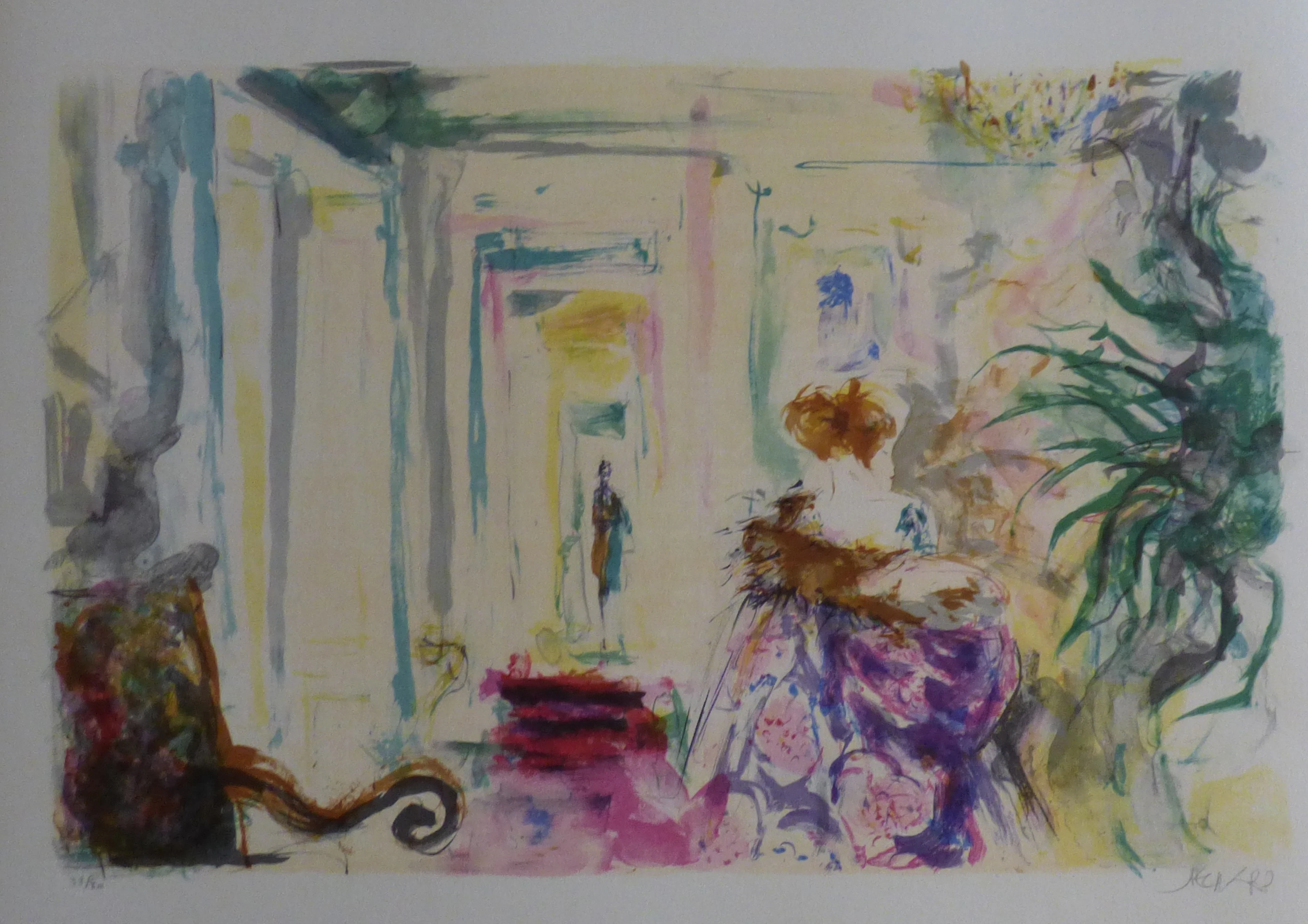 Jacques PECNARD - Couloir à la Belle Epoque, 1980 - Lithographie originale