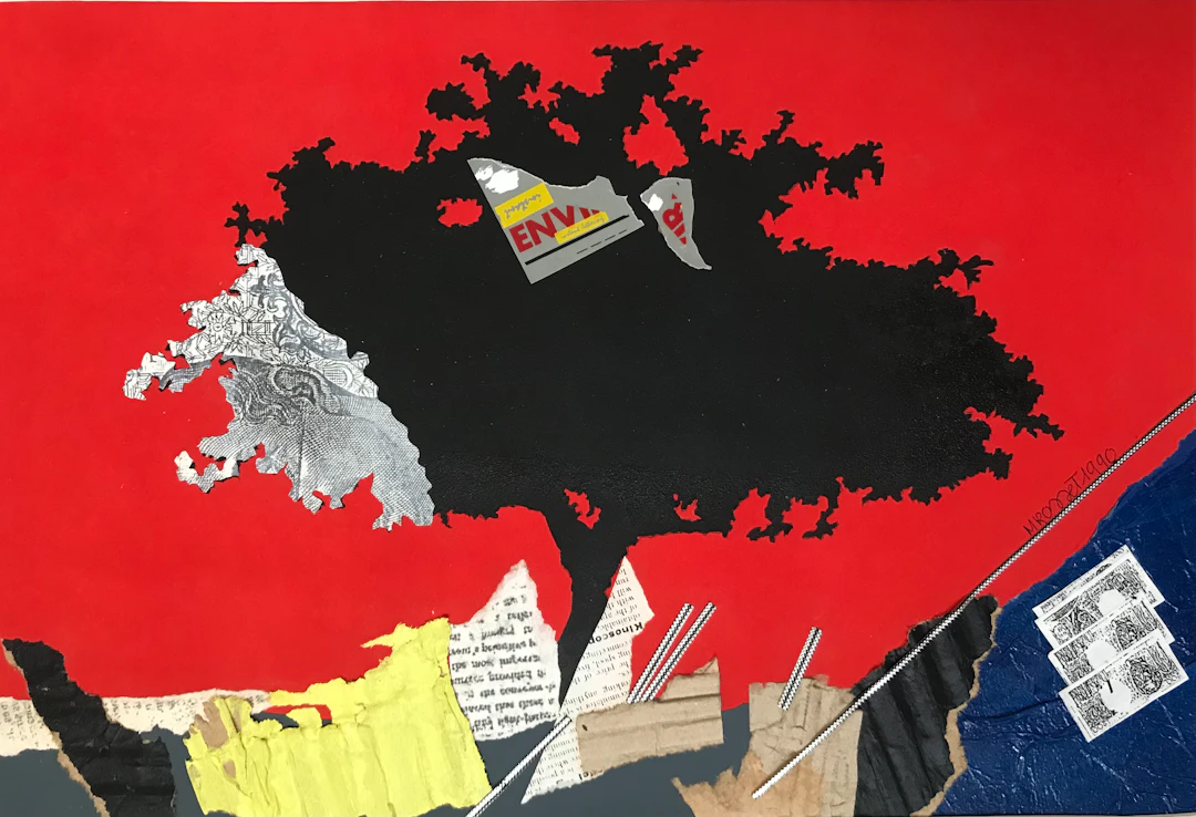 Martine ROSSET - Composition à l’arbre ,1970 - Technique mixte signėe