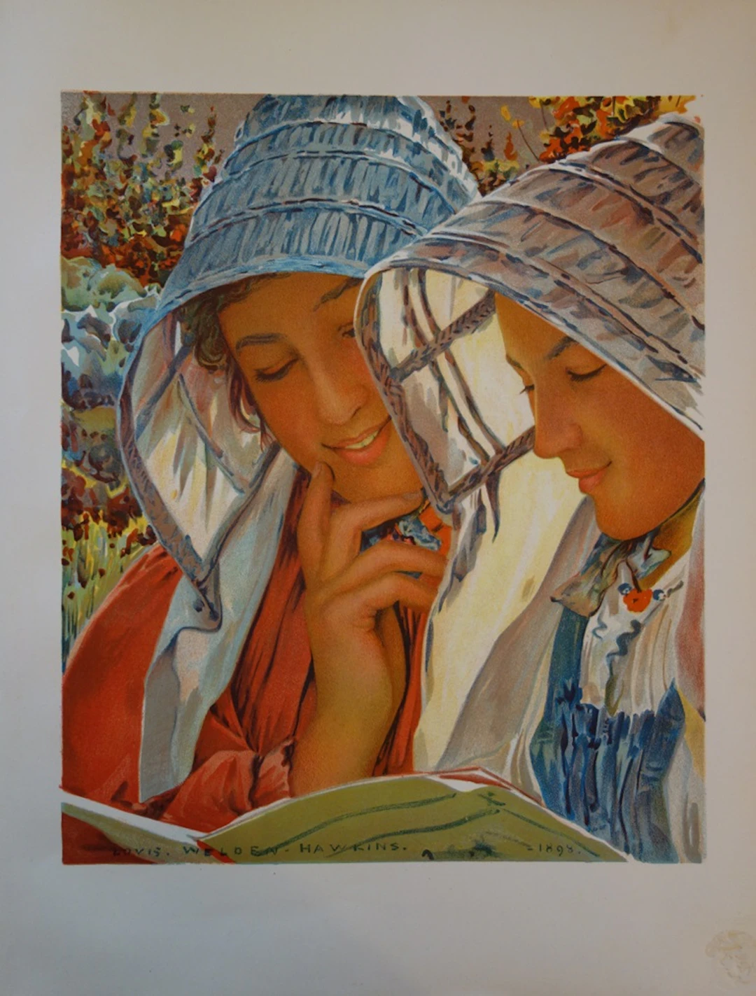 Louis Welden HAWKINS - Liseuses, 1897 - Lithographie originale signée