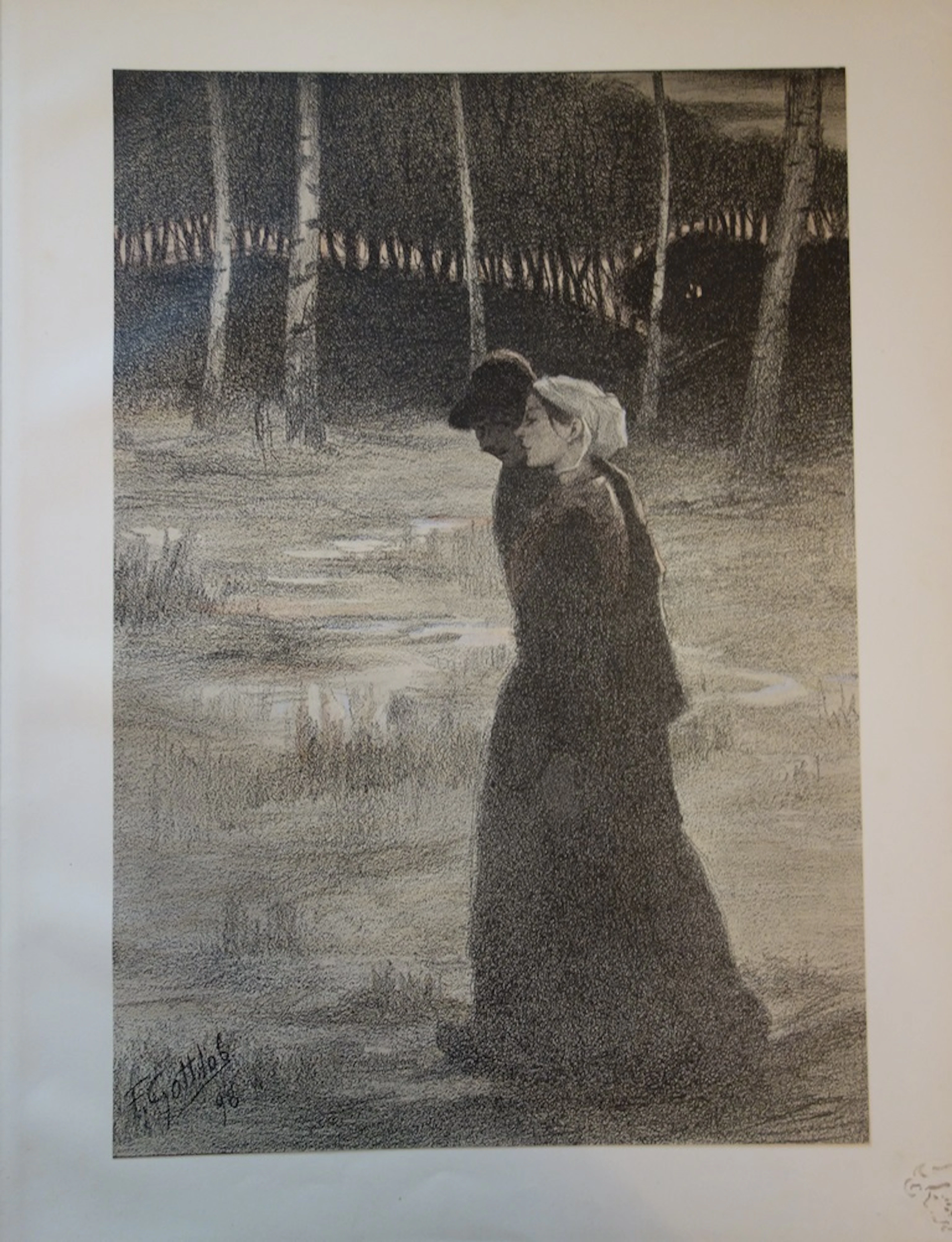 F. Gottlob - La Promise, 1987, Lithographie originale signée
