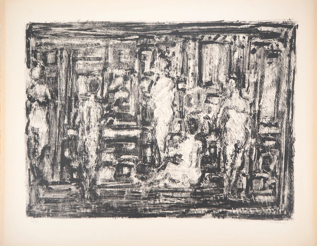 André COTTAVOZ : Les bains - Lithographie Originale Signée et Numérotée