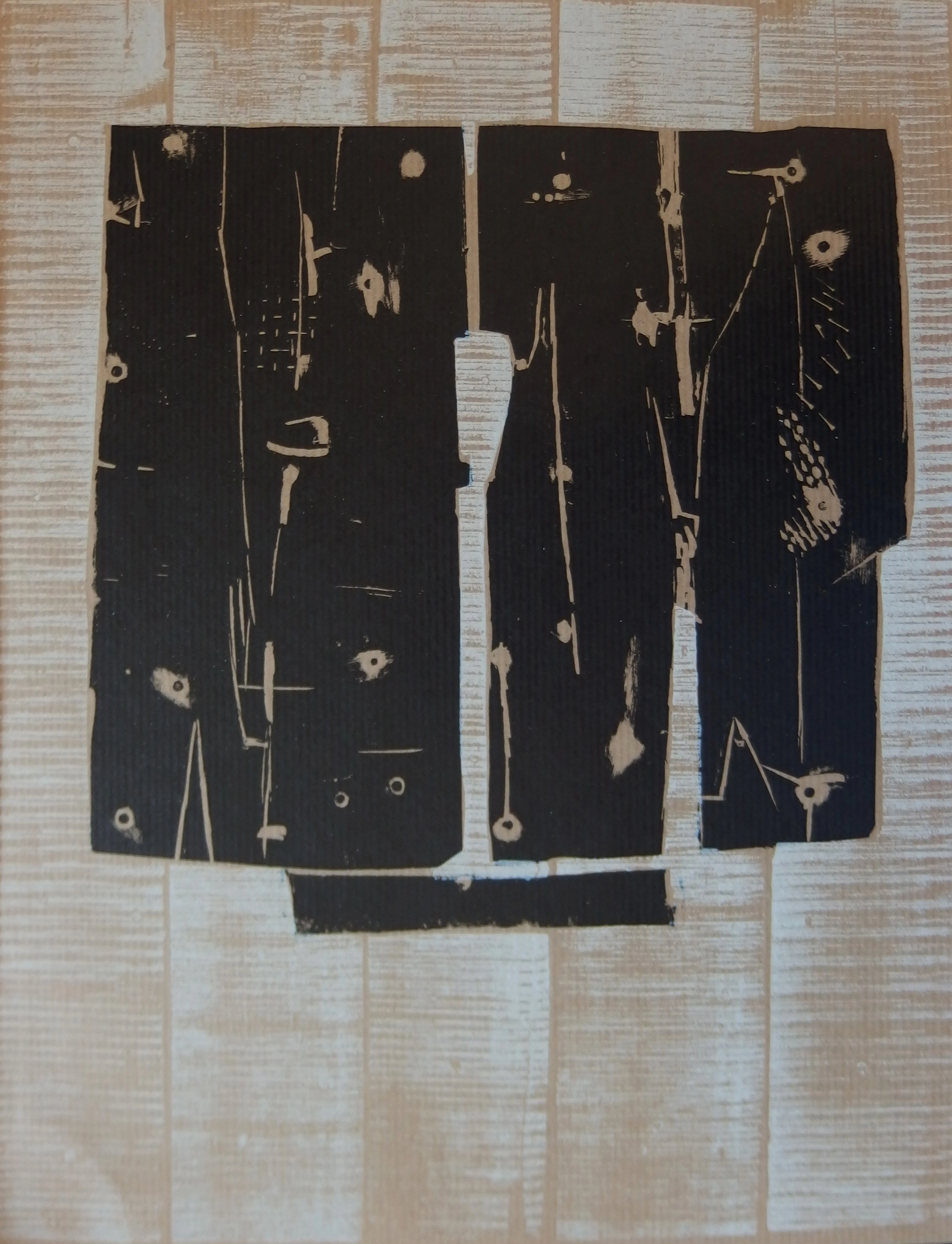 Pietro CONSAGRA : Composition abstraite, 1959 - Bois gravé