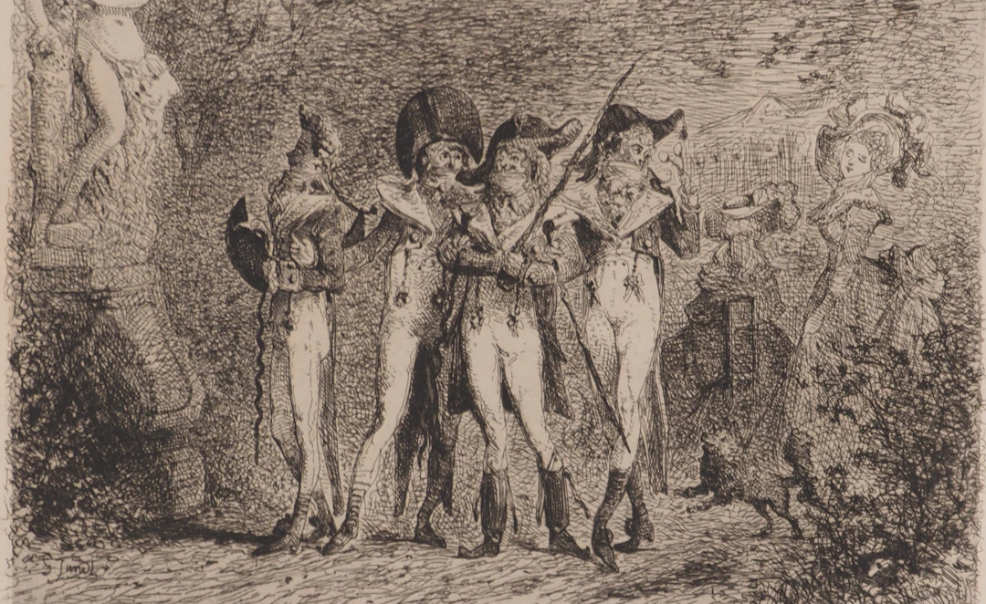 Gustave Adolphe JUNDT : Les incroyables, Gravure originale signée