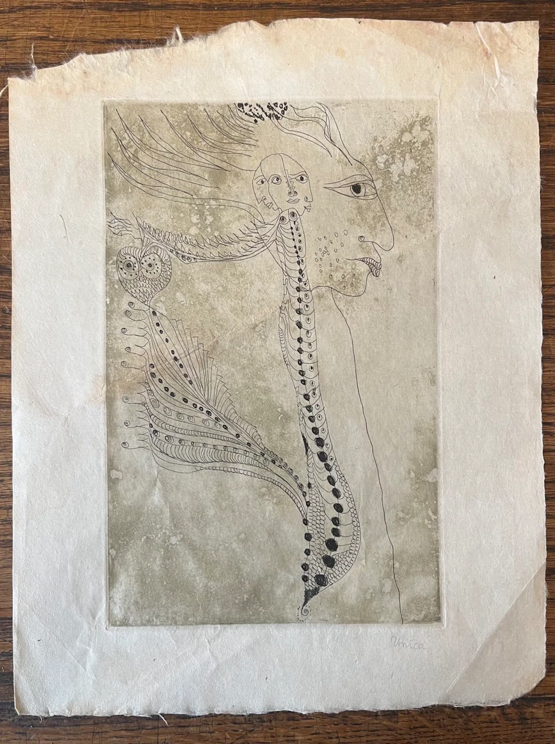 Unica ZÜRN - Oracles et spectacles 6, 1967 - Gravure