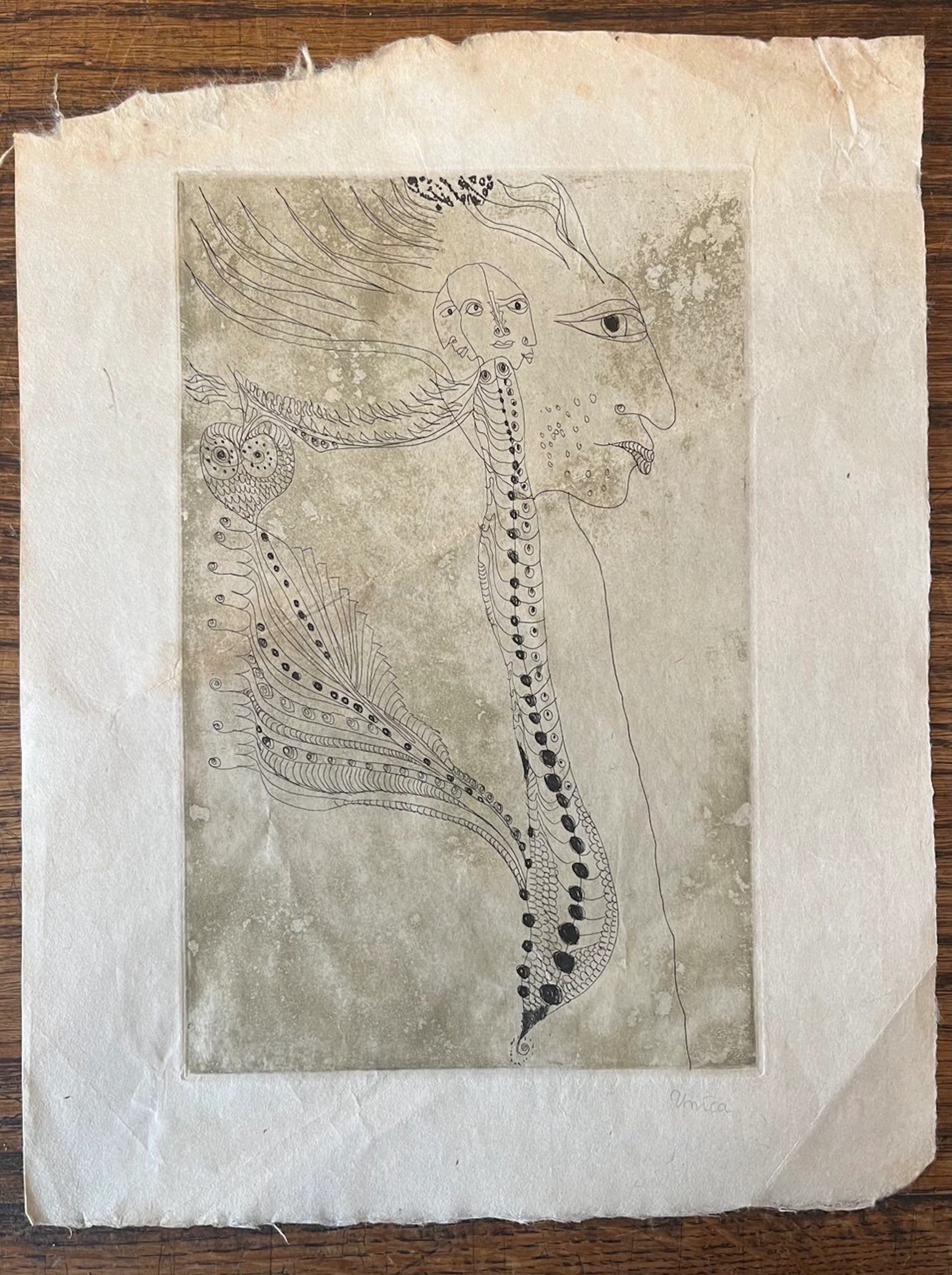 Unica ZÜRN - Oracles et spectacles 6, 1967 - Gravure