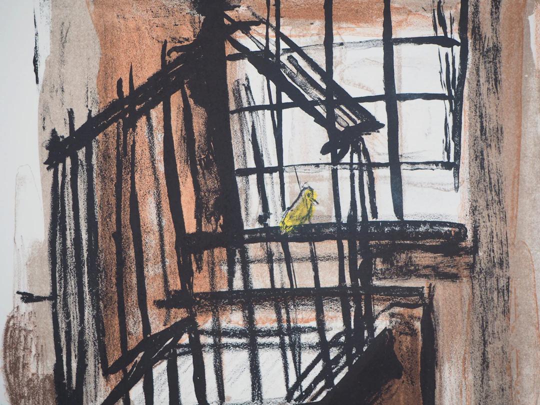 Georges LAPORTE - Le canari, 1971 - Lithographie originale signée
