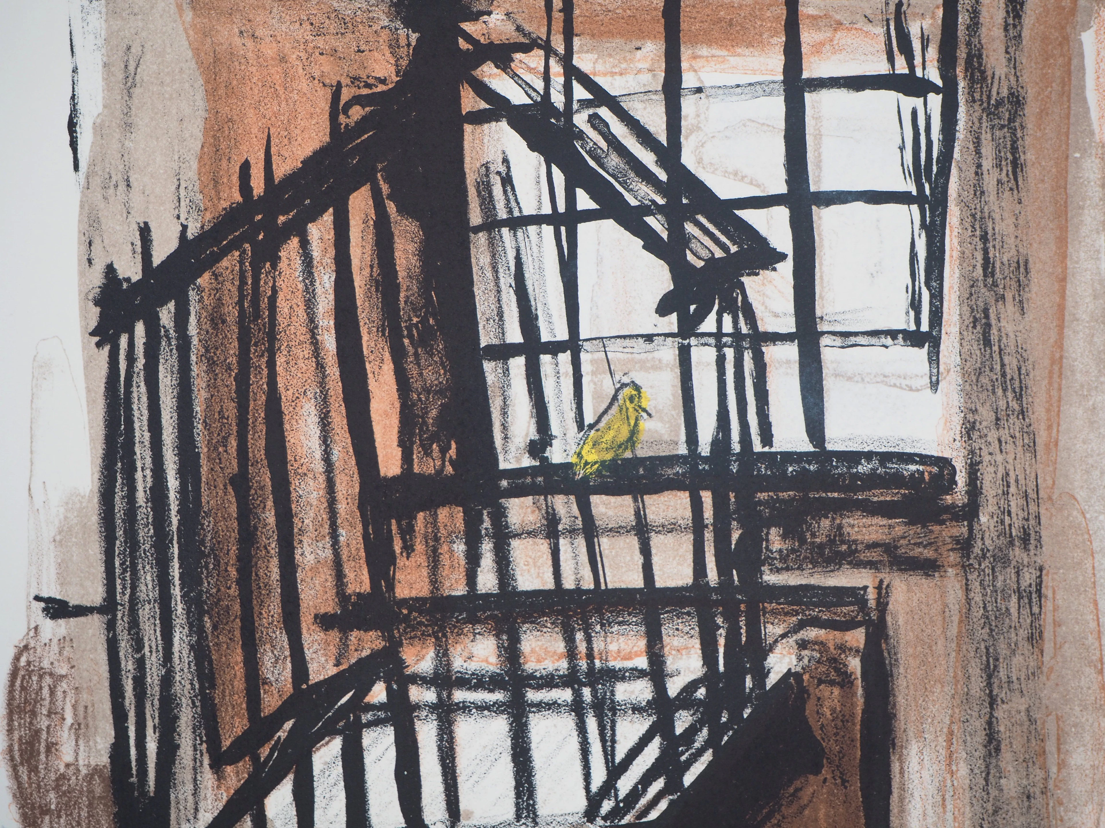 Georges LAPORTE - Le canari, 1971 - Lithographie originale signée