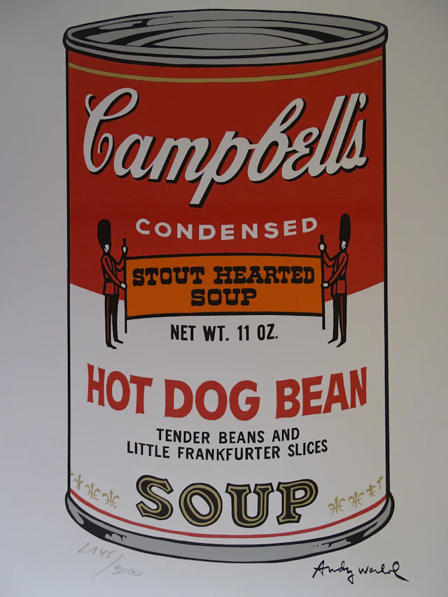 Andy Warhol (d'après), Campbell's Condensed : Hot Dog Bean, Granolithographie