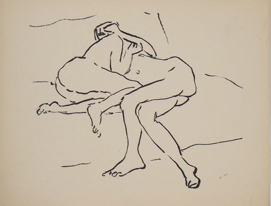 Albert MARQUET - Les amantes enlacées, 1925 - Lithographie originale signée