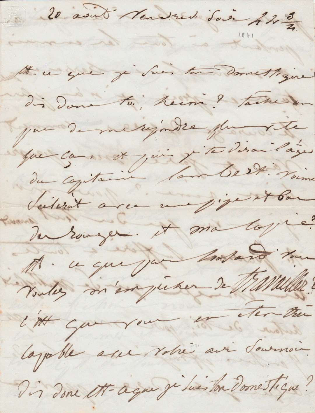 Juliette Drouet - Lettre autographe signée à Victor Hugo avec dessin