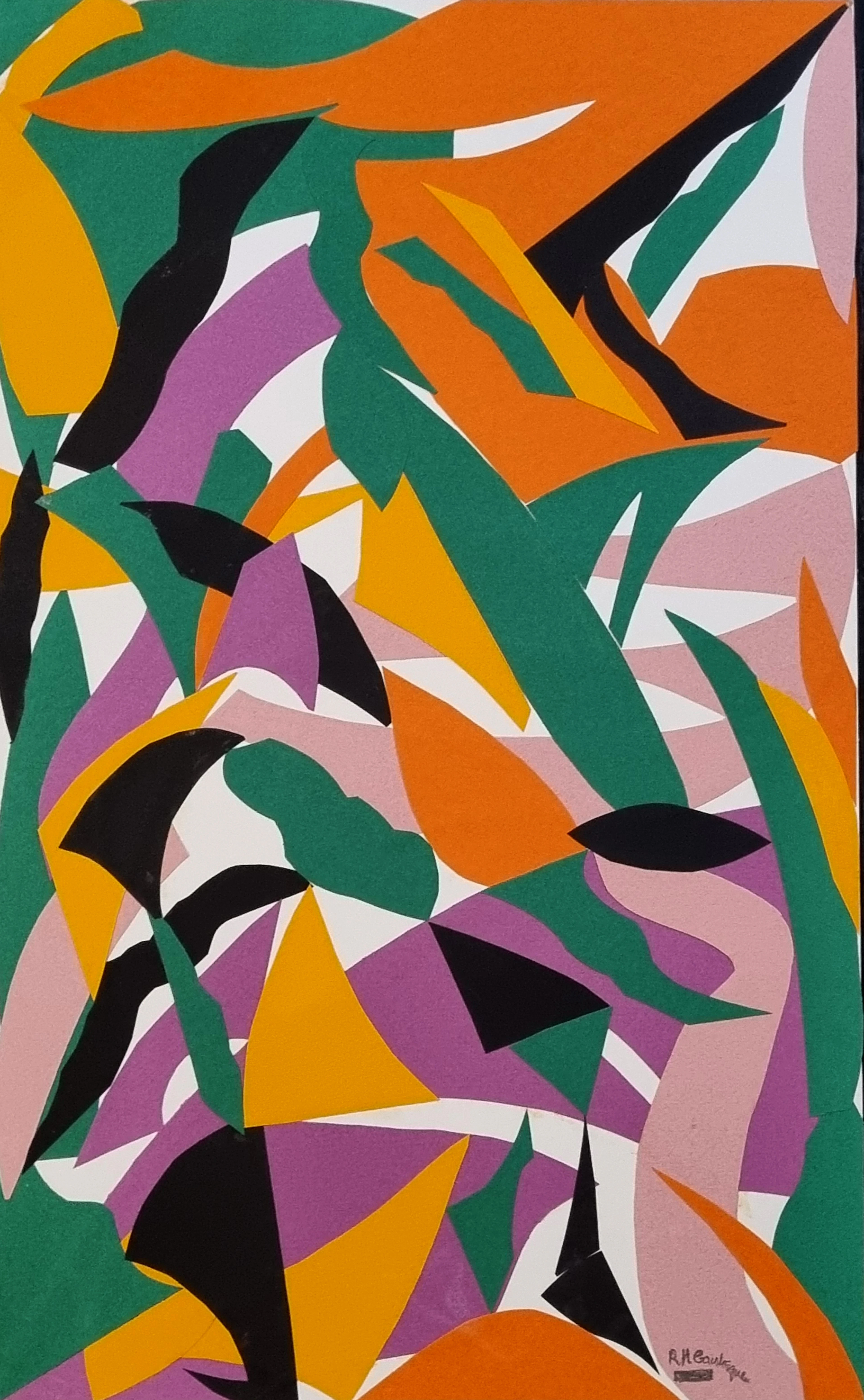 Régine Hermain-Goulesque, Eurythmie I, collage, 1974
