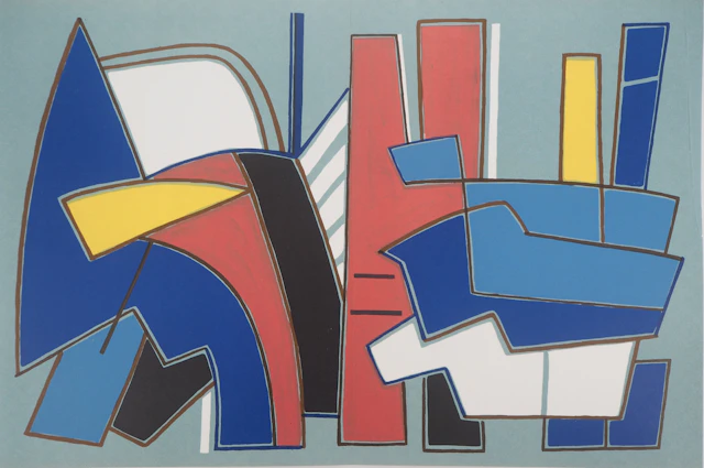 Alberto MAGNELLI : Composition bleue - Lithographie originale