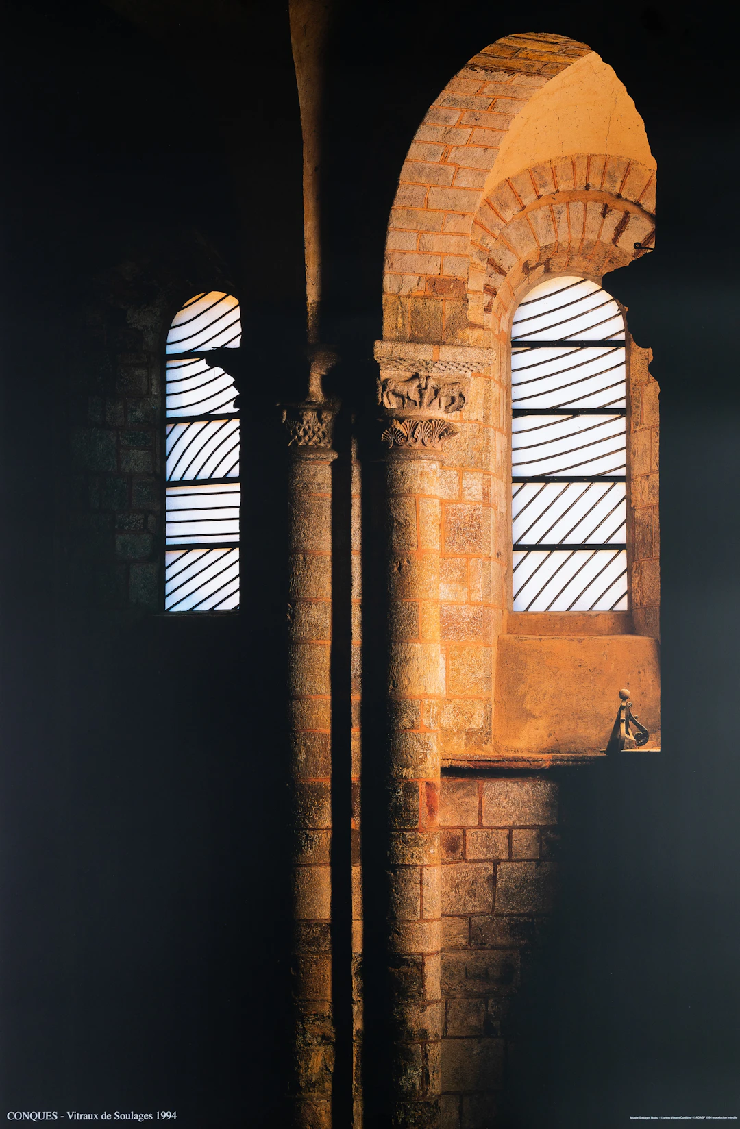 Pierre SOULAGES : Abbaye de Conques - Affiche originale en couleurs