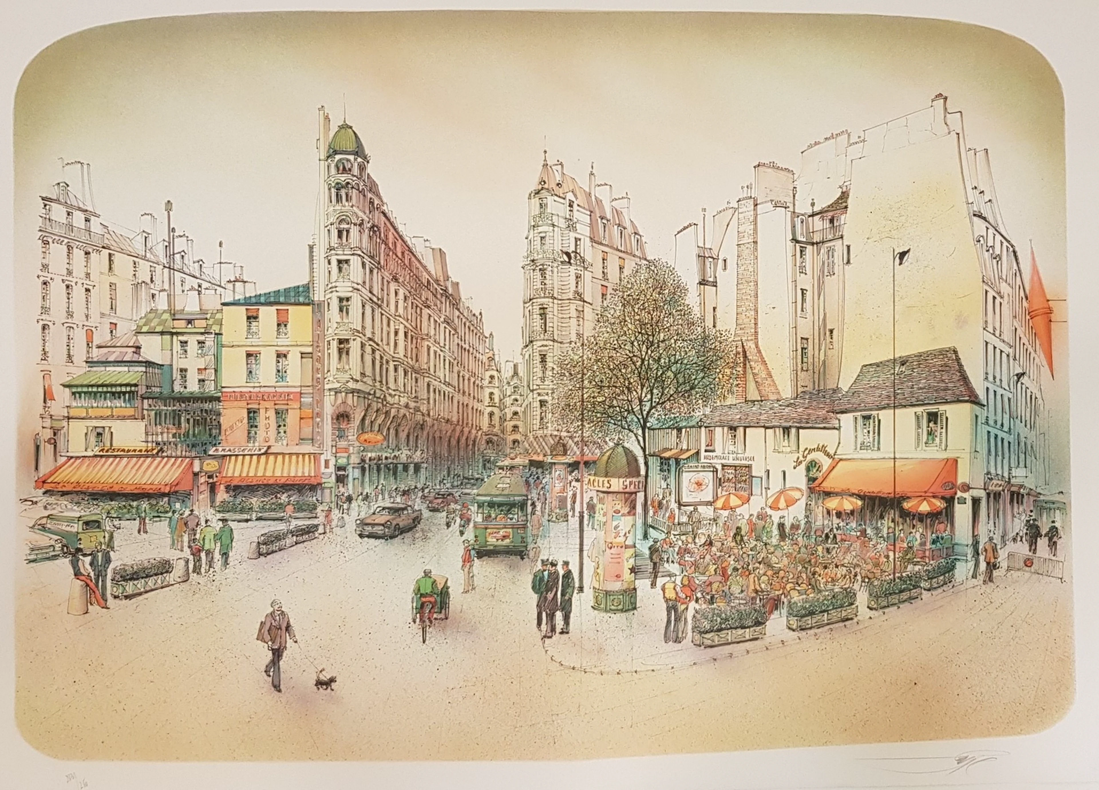 Rolf RAFFLEWSKI - Place Saint André des Arts, 1975 - Lithographie