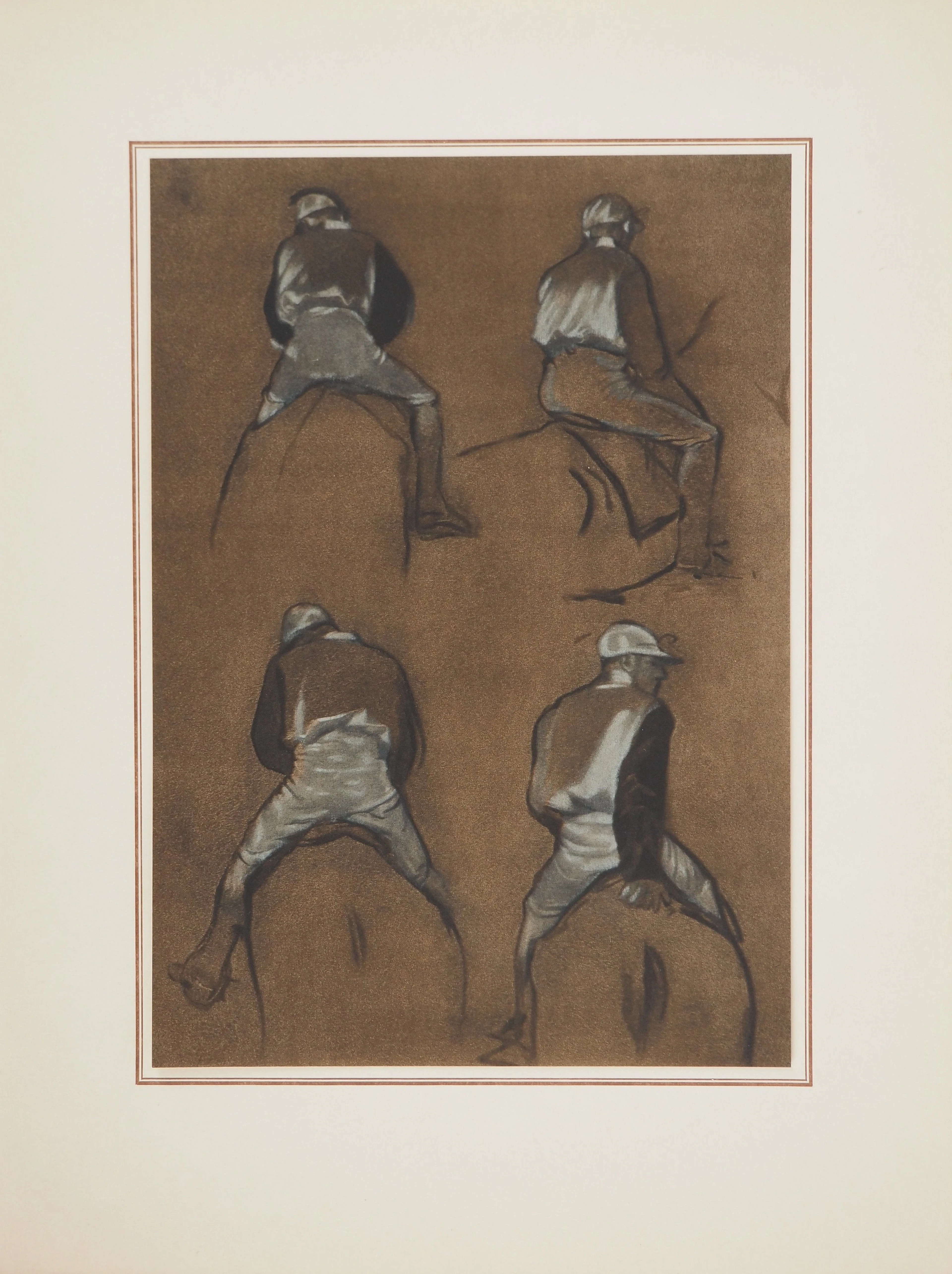 Edgar DEGAS : Les quatre jockeys, Lithographie et pochoir