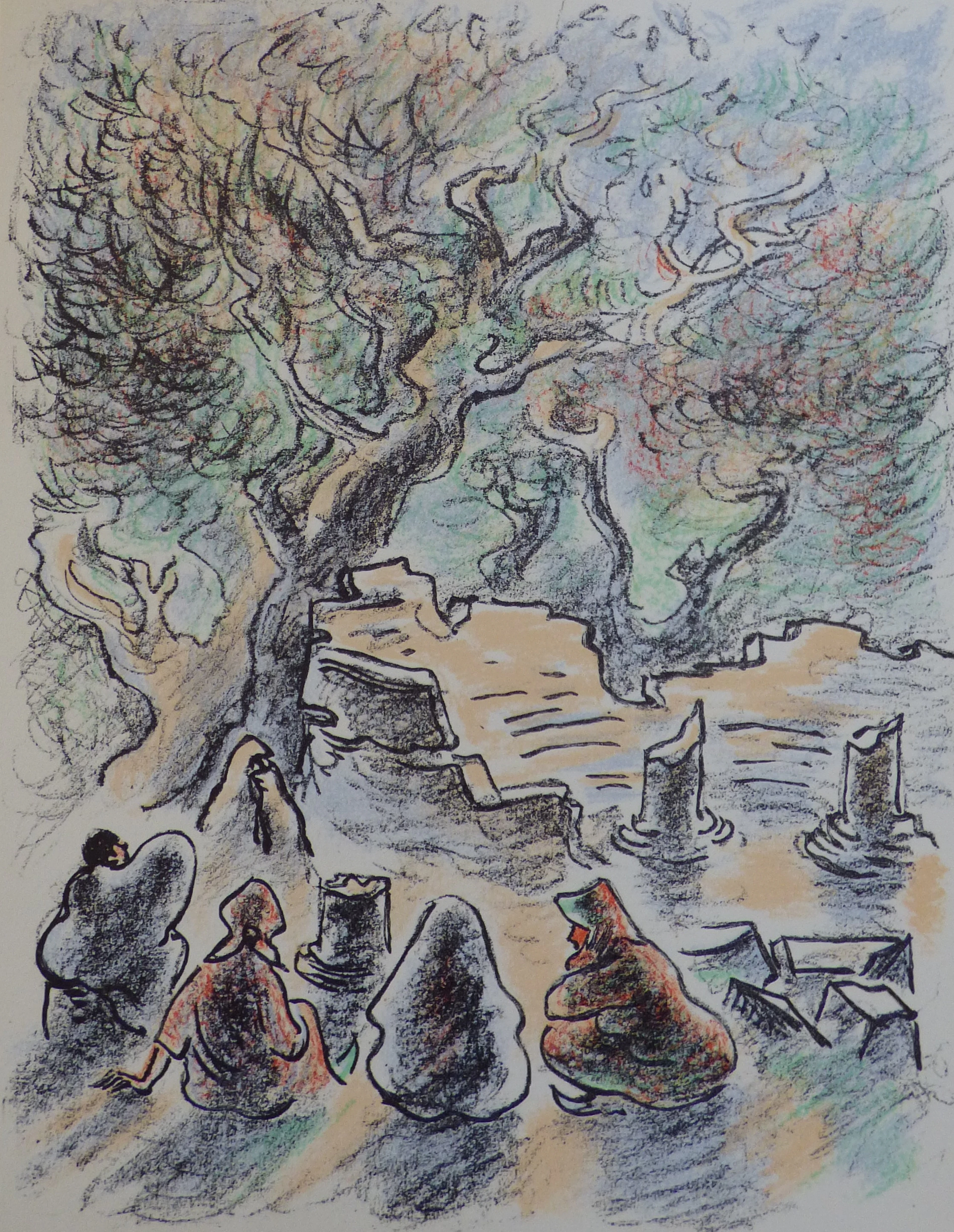 André HAMBOURG - En Forêt 2, 1980 - Lithographie originale