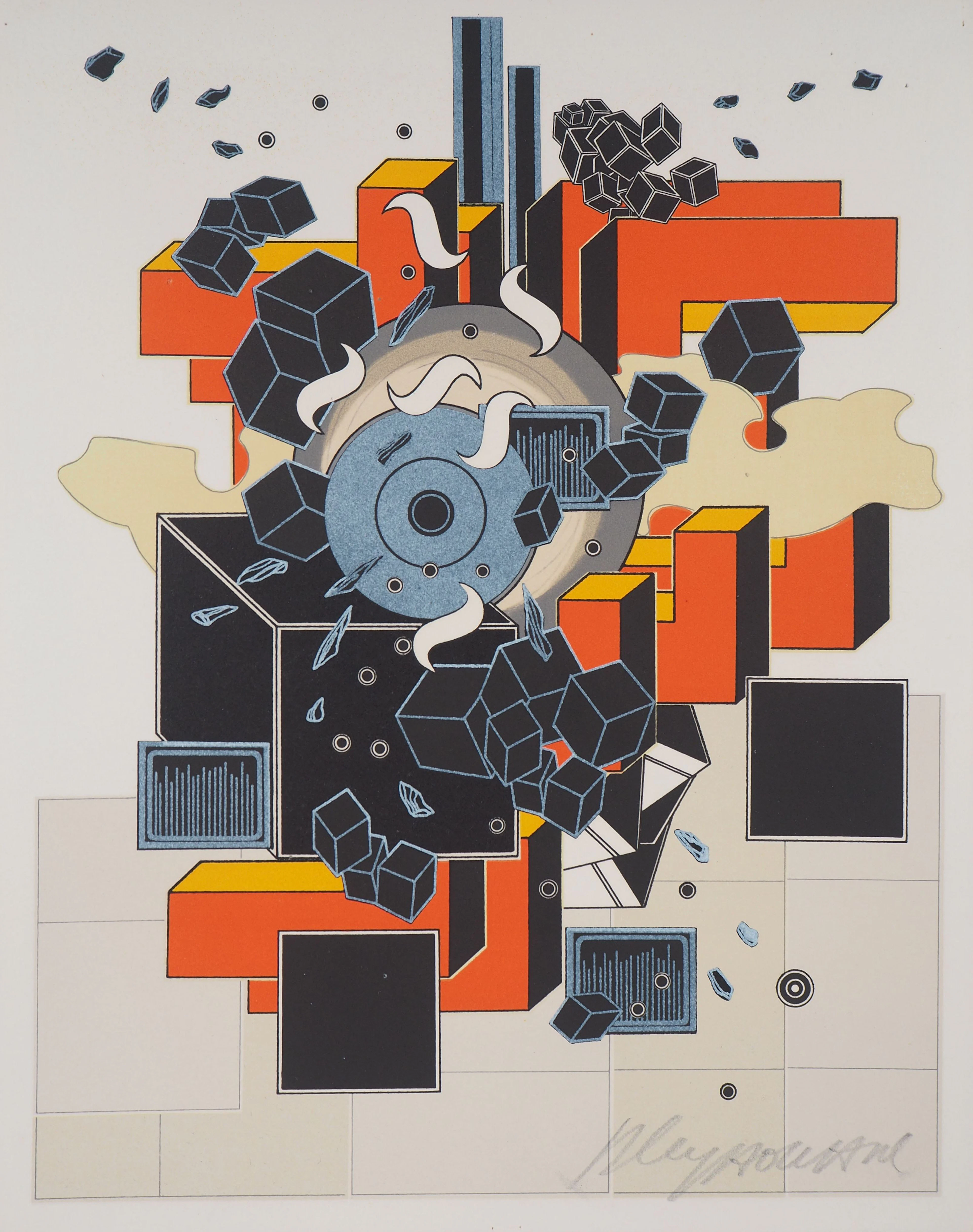LE YAOUANC Alain : Le feu - Lithographie Originale Signée