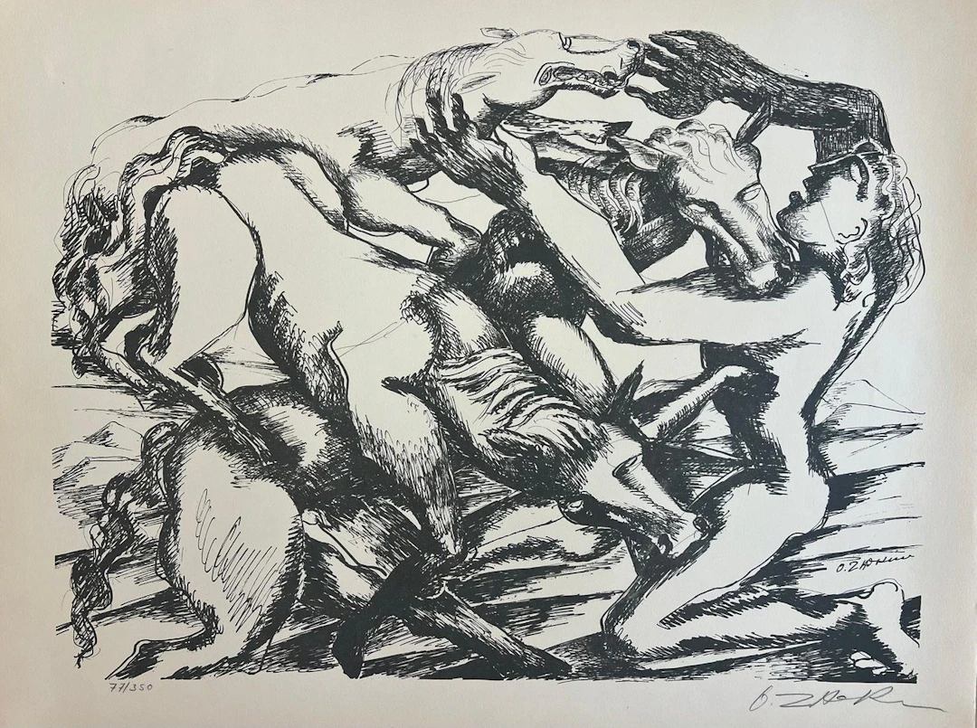 Ossip Zadkine (1888-1967) - Les travaux d’Hercule, Les juments de
