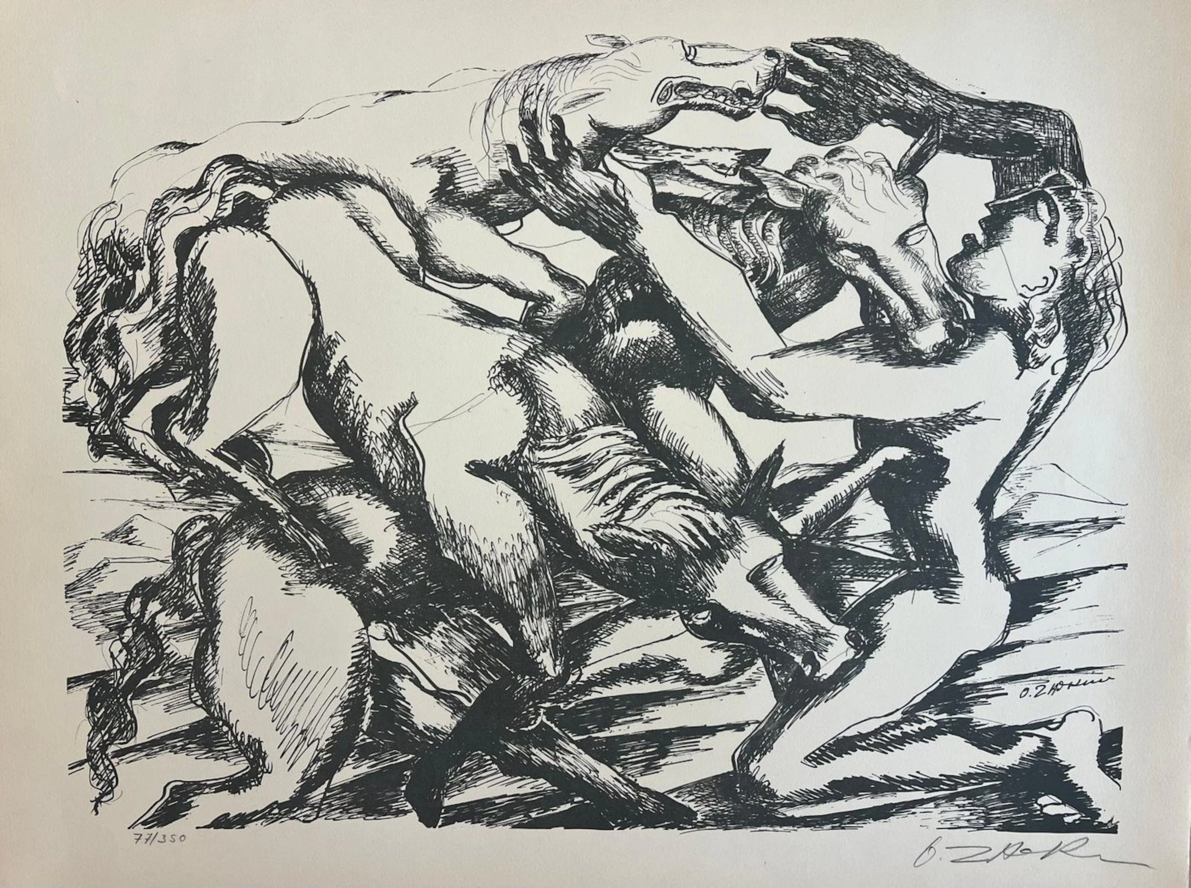 Ossip Zadkine (1888-1967) - Les travaux d’Hercule, Les juments de