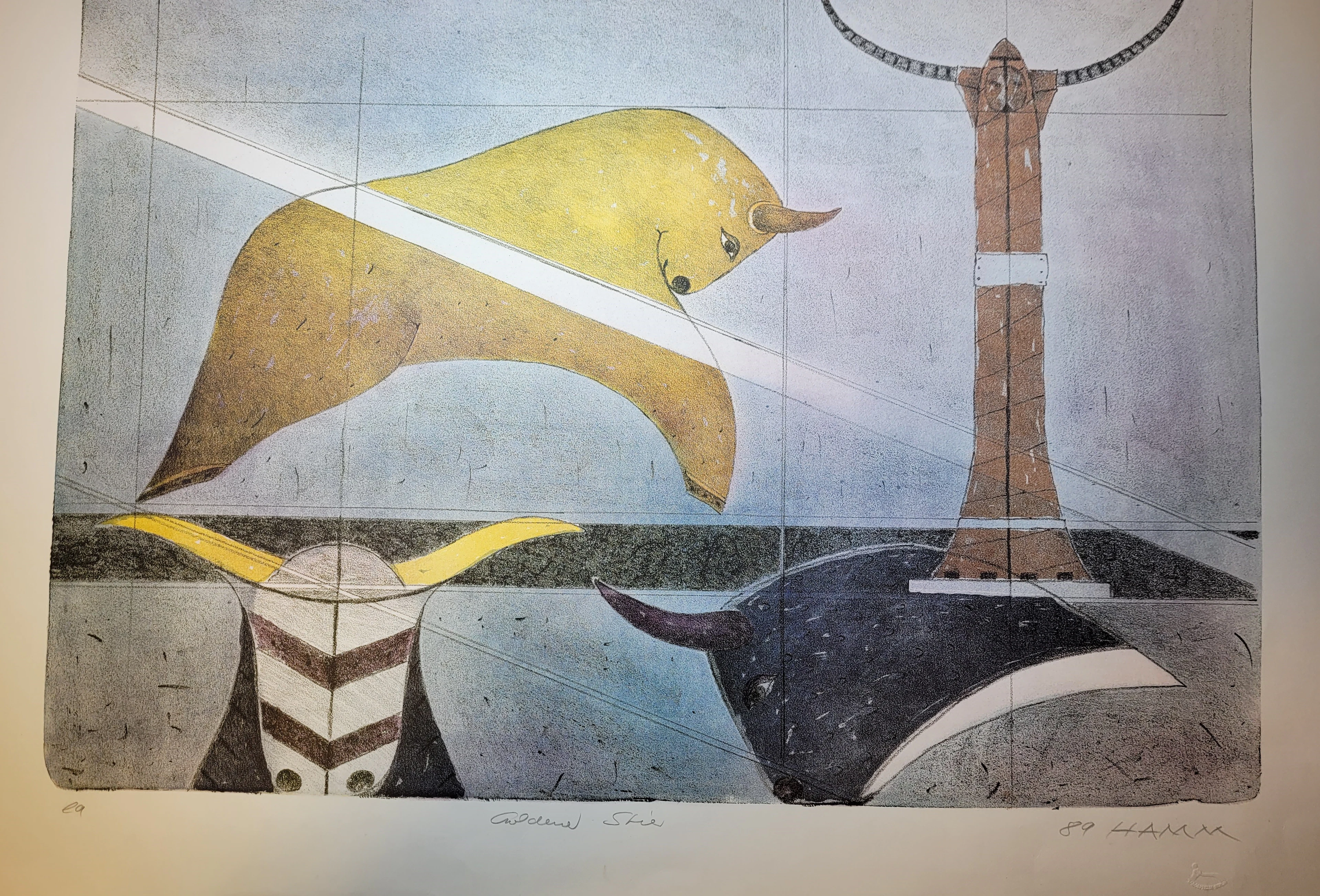 Jack HAMM - Sans titre, 1989 - Lithographie originale signée au crayon