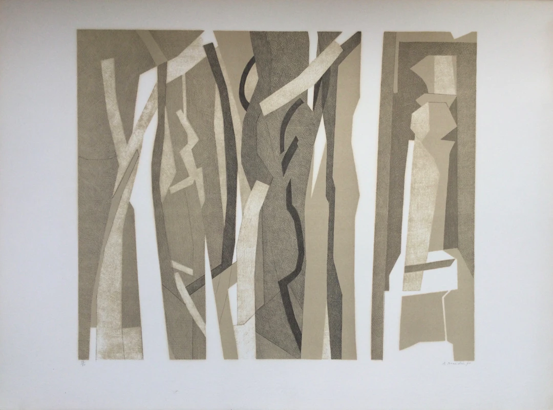 André BEAUDIN - Bois noir , 1971 - Lithographie originale signée au crayon