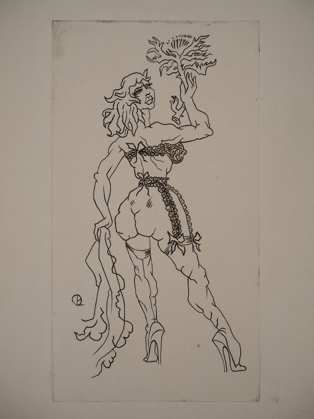 Charles PICART LE DOUX : Strip-tease - Gravure sur cuivre originale signée