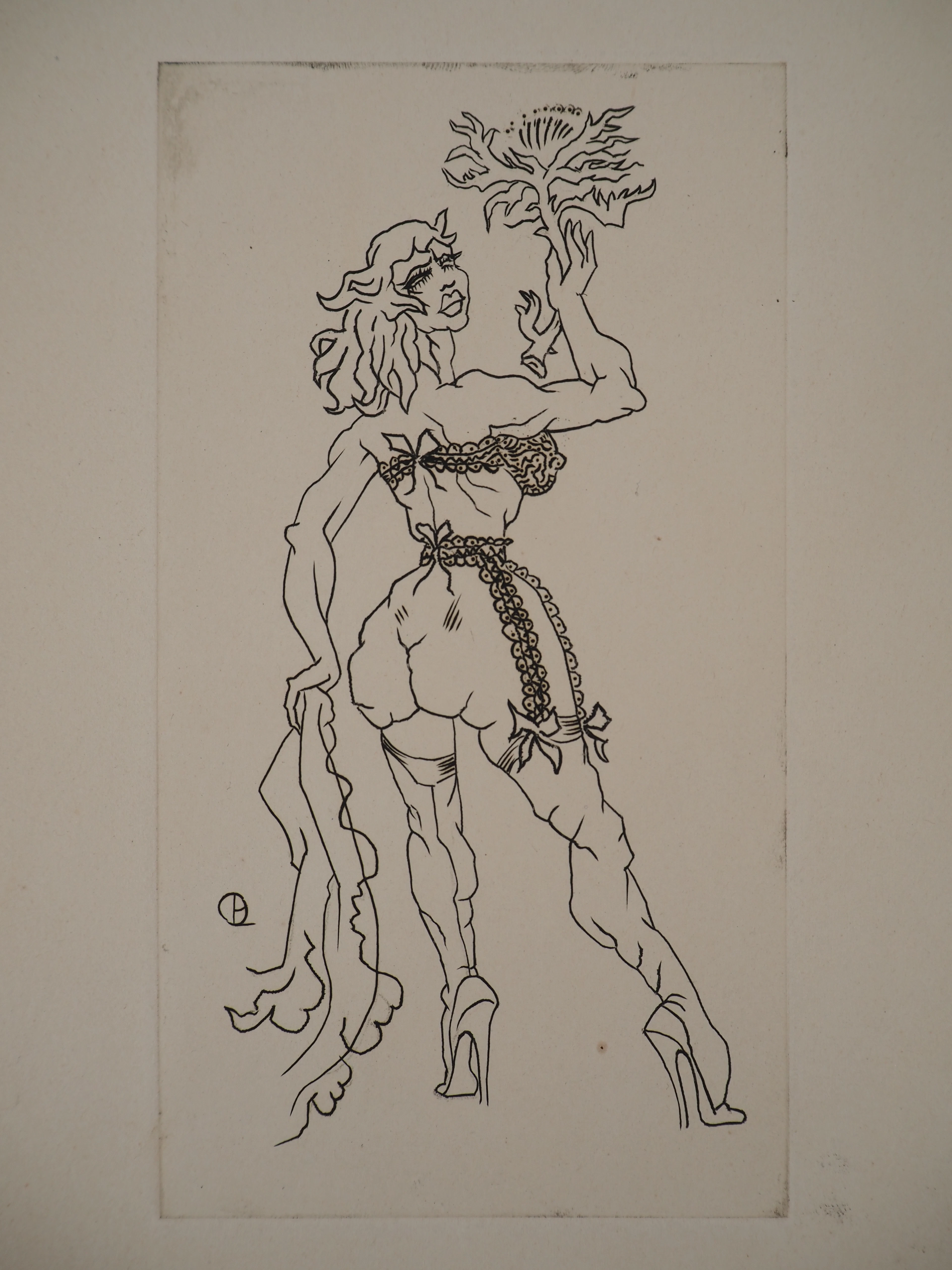 Charles PICART LE DOUX : Strip-tease - Gravure sur cuivre originale signée