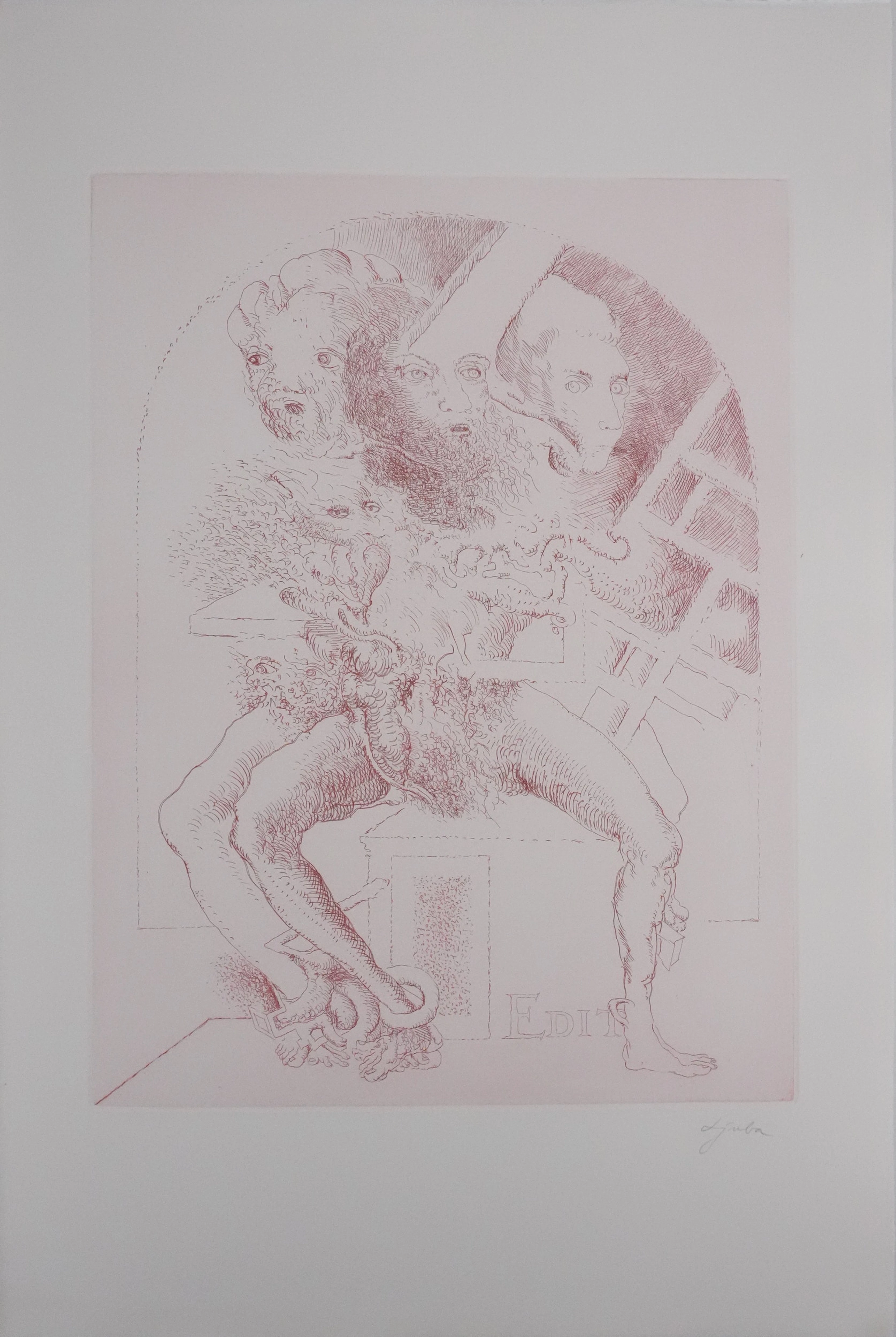 Popovic LJUBA : Et le Major de l’Immensité, Gravure originale signée