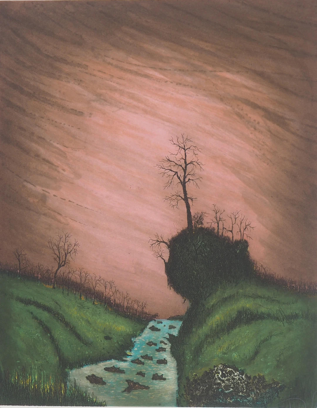 J.J.J Rigal - Haute-Loire : Les gorges de l’Allagnon - Gravure originale signée