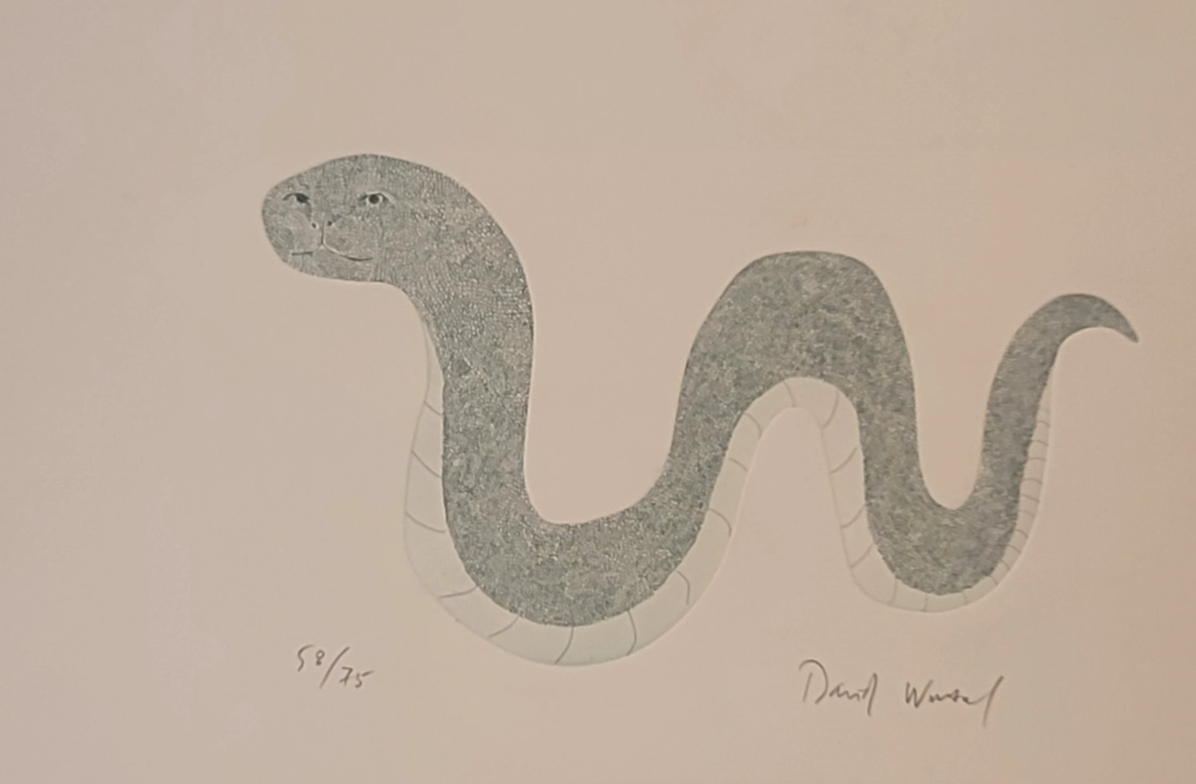 David WURTZEL - Le serpent, 1980 - Lithographie signée au crayon
