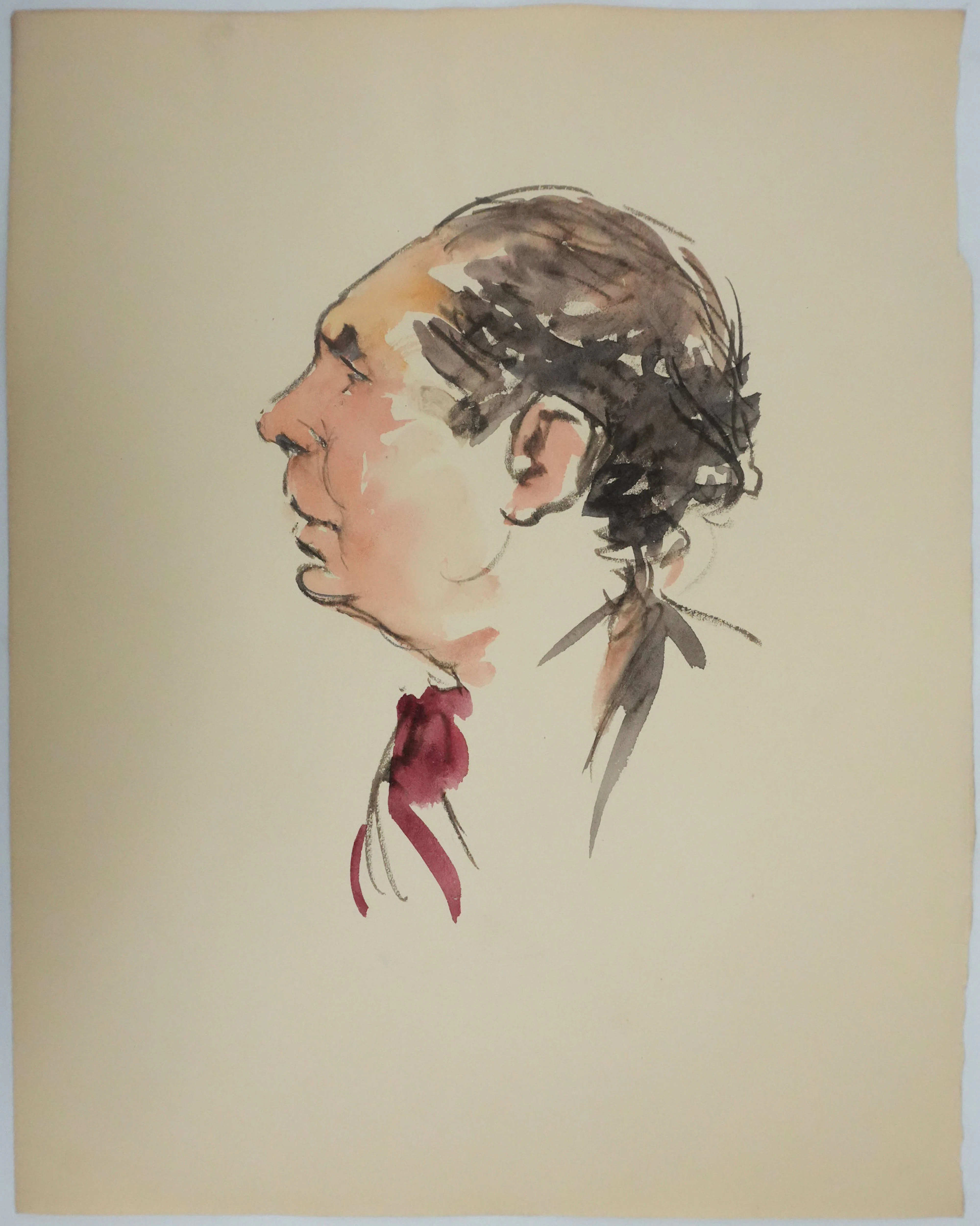Claude BILS : L’homme au nœud rouge, Dessin original