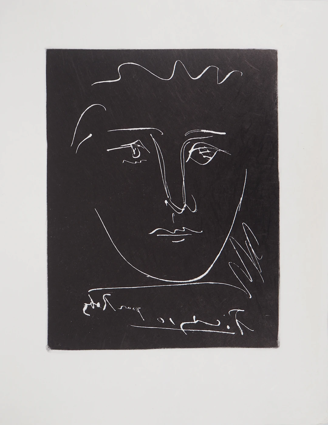 Pablo PICASSO : Visage pour Roby, 1950 - Gravure signée