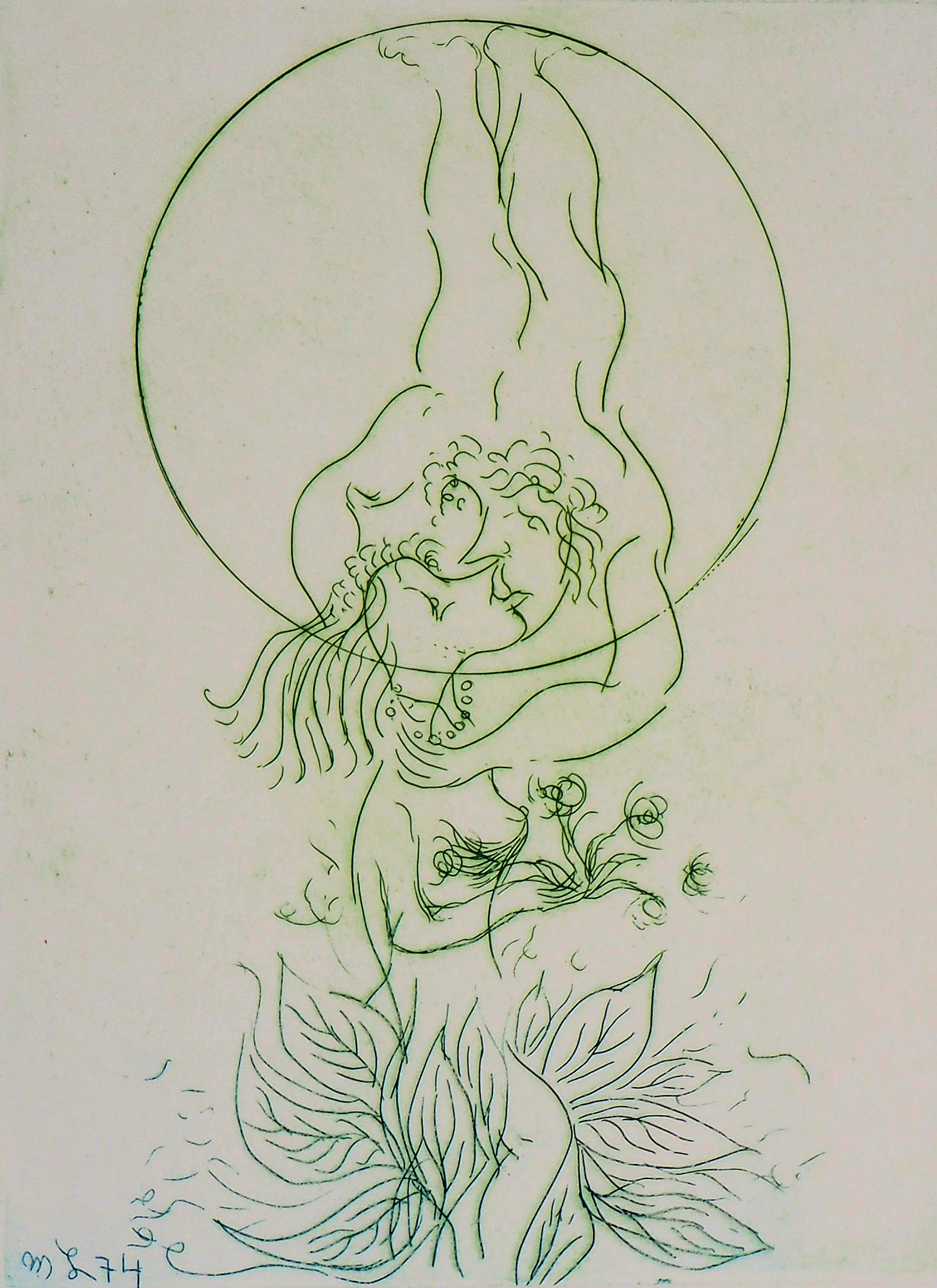 Meyer LAZAR - Le plus doux baiser, 1974 - Gravure originale signée