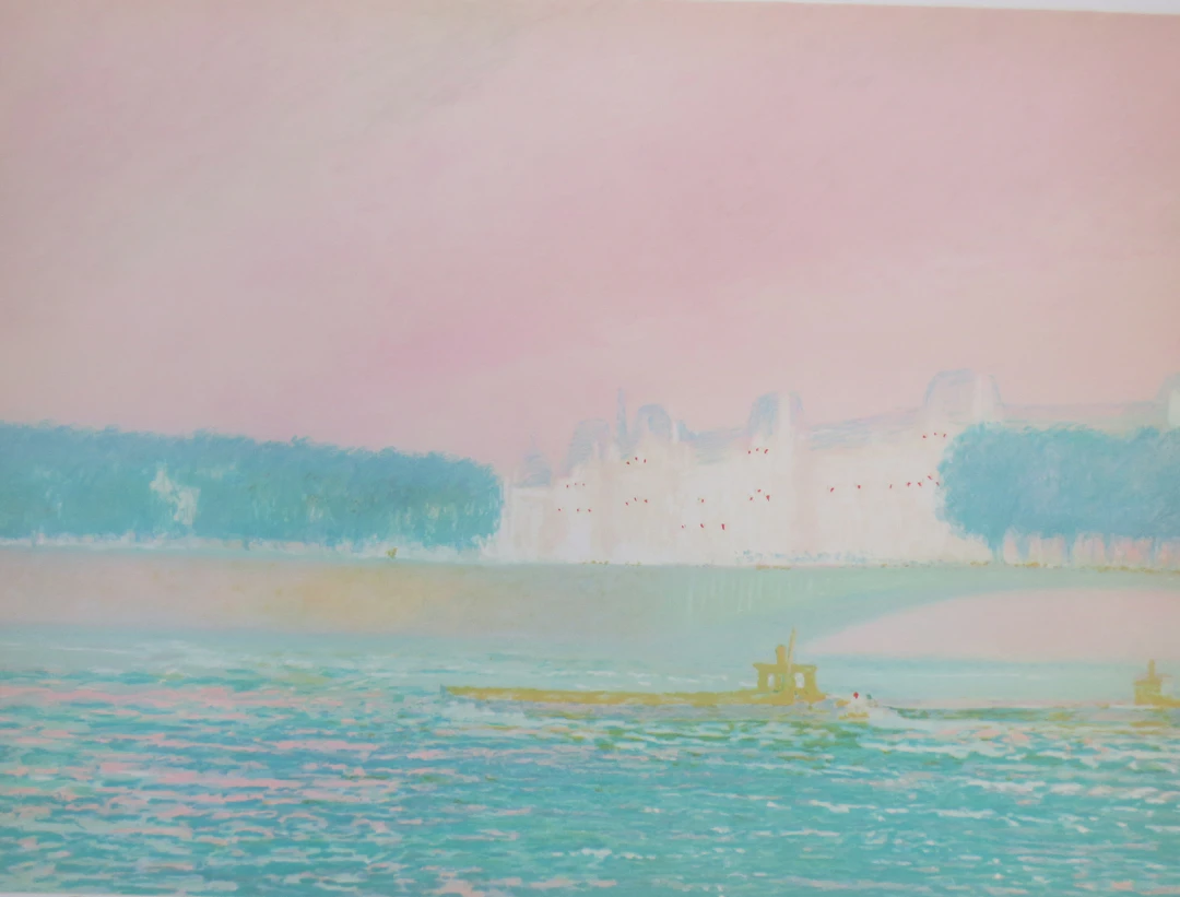 Claude MANOUKIAN - La péniche - Lithographie signée et dédicacée