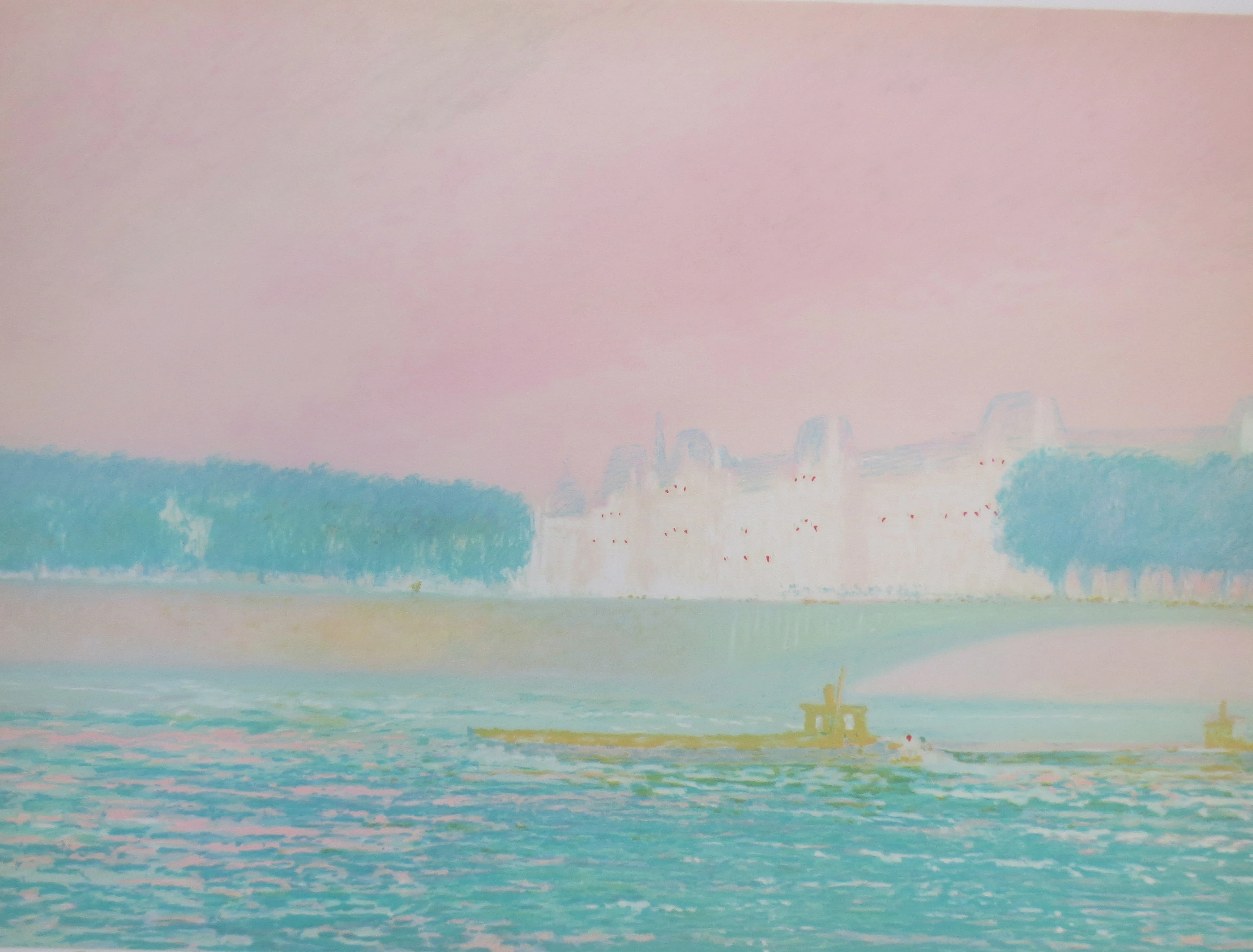 Claude MANOUKIAN - La péniche - Lithographie signée et dédicacée