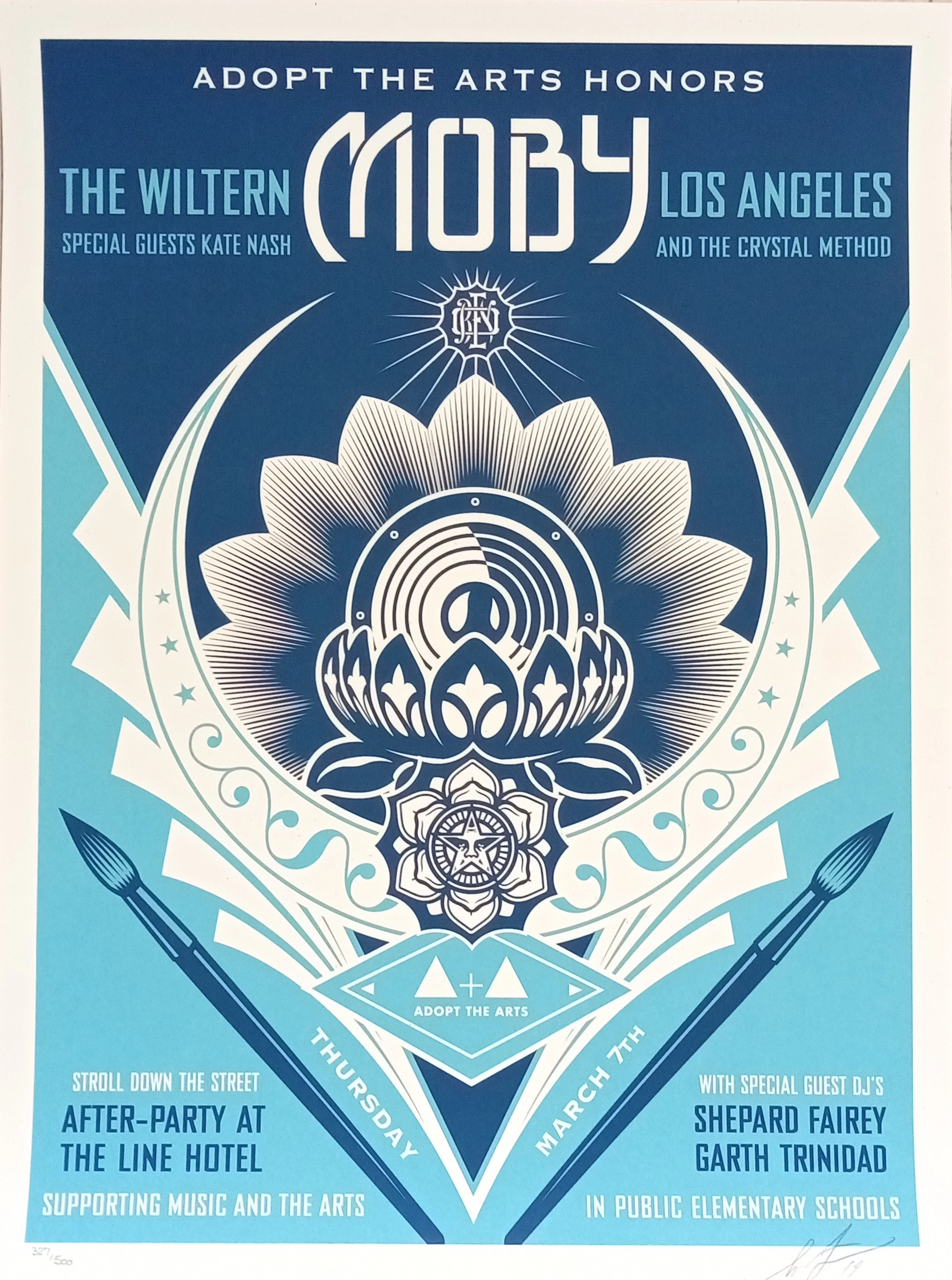 Shepard FAIREY (Obey) - Adopts The Art Lotus 2019 - Sérigraphie signée