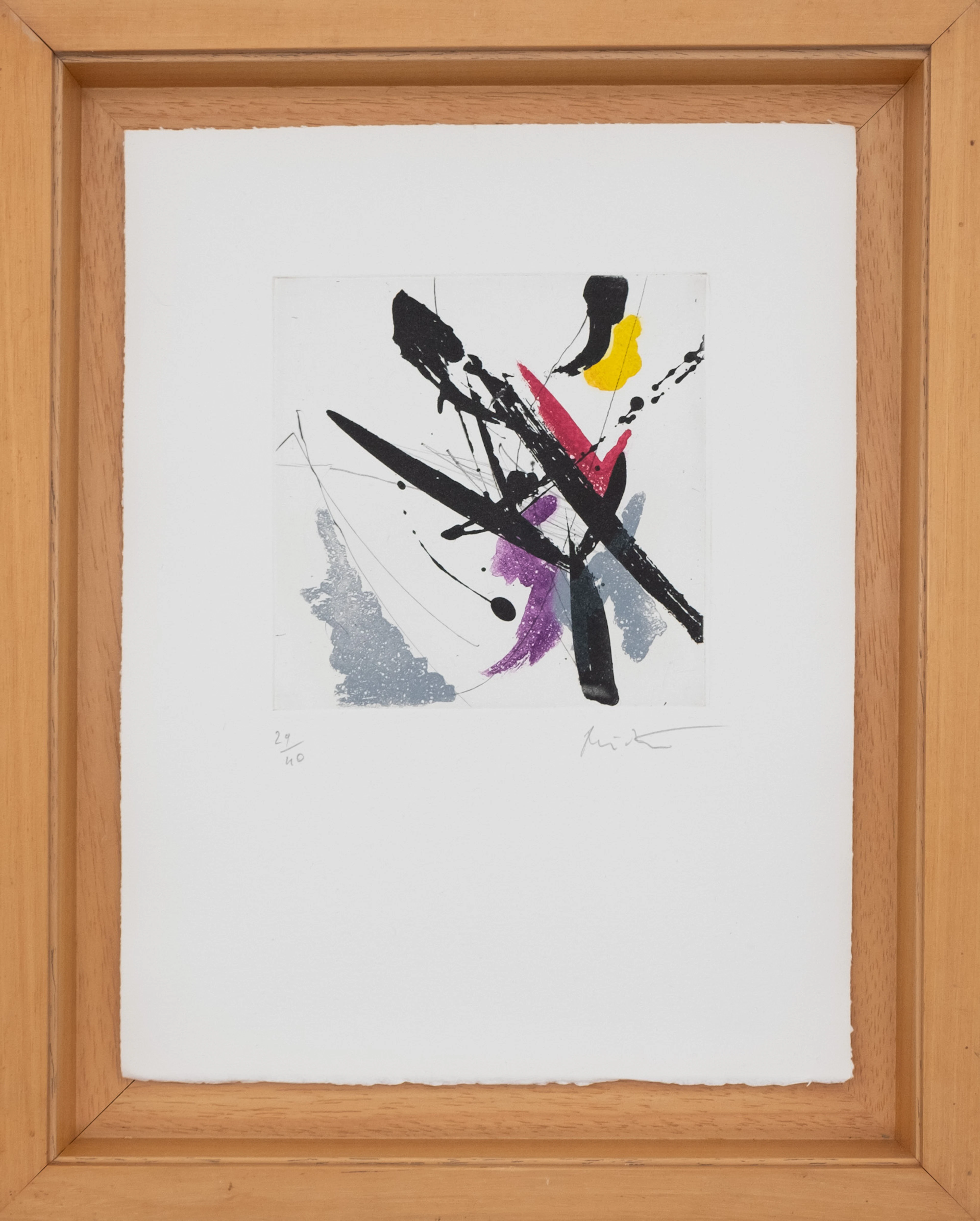 Jean MIOTTE : Composition abstraite H - Gravure originale signée
