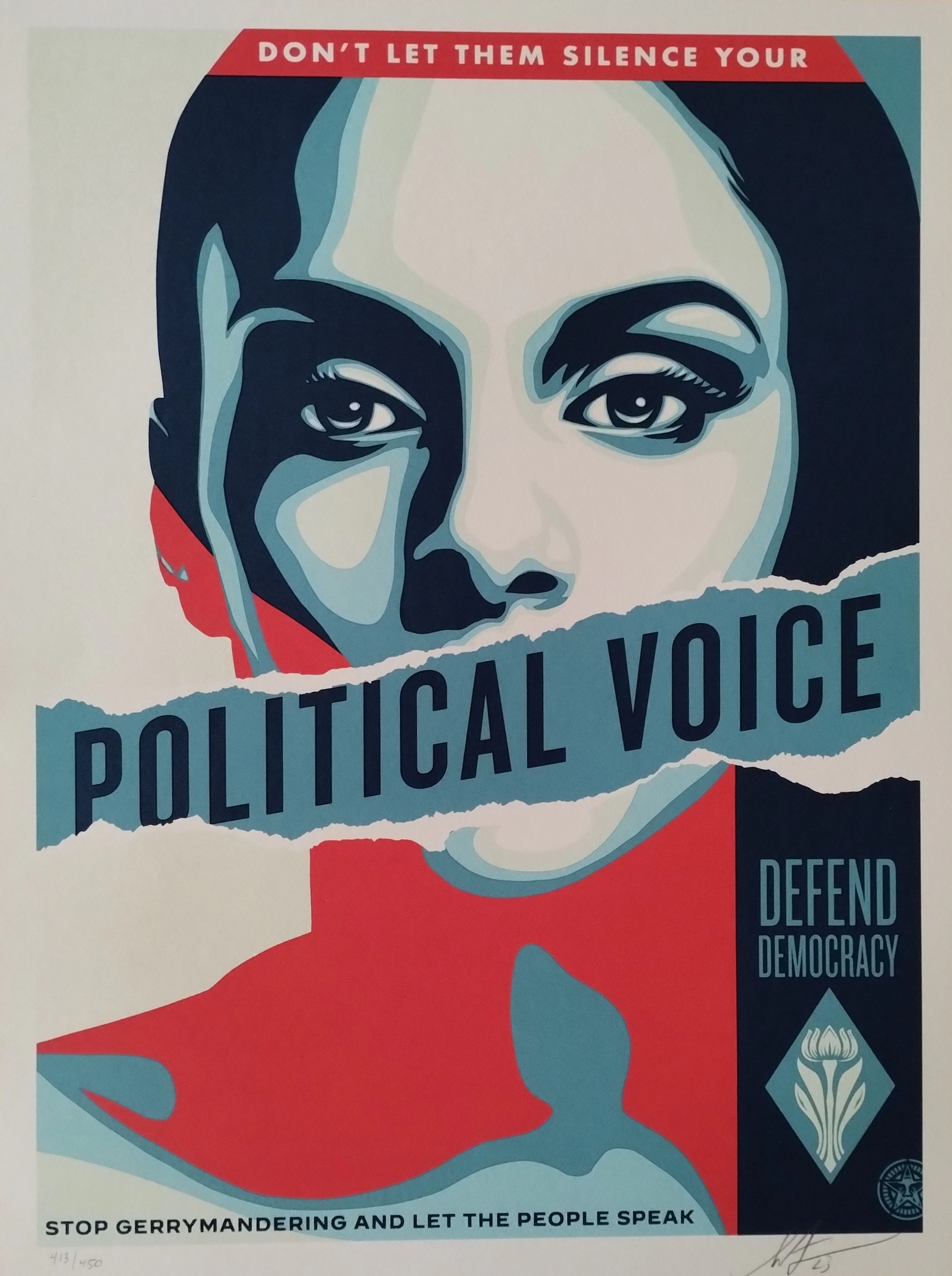Shepard FAIREY (Obey) -Political Voice - Sérigraphie signée au crayon