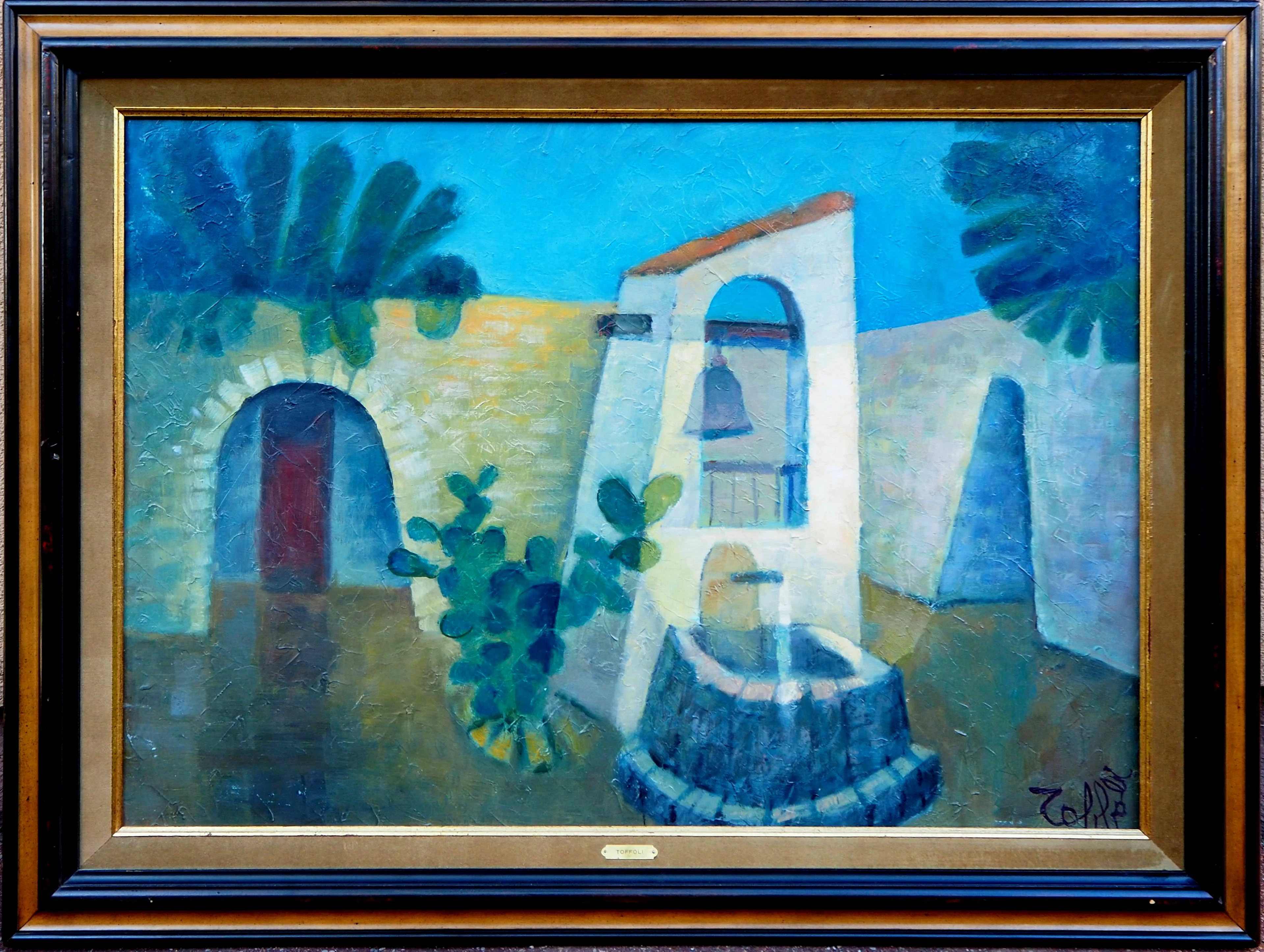 Louis TOFFOLI : Auberge au Pérou - Huile sur toile Signée