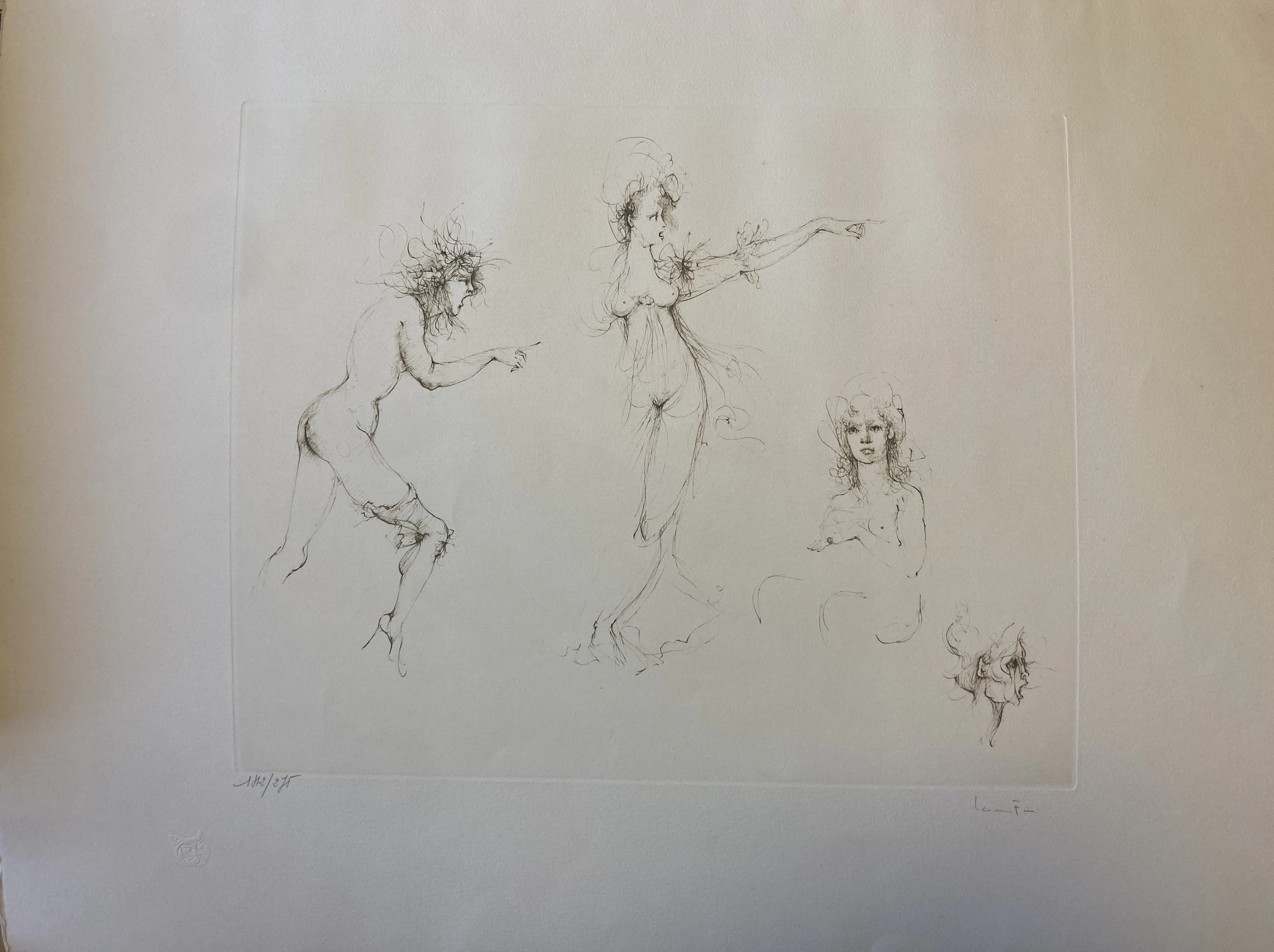 Leonor FINI - L’effroi, gravure originale signée