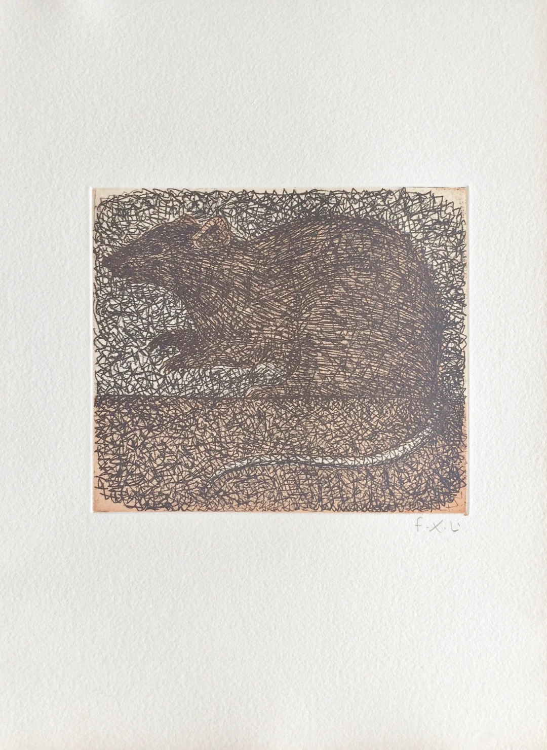 François-Xavier LALANNE - Le rat, 2003 - Gravure originale signée au crayon