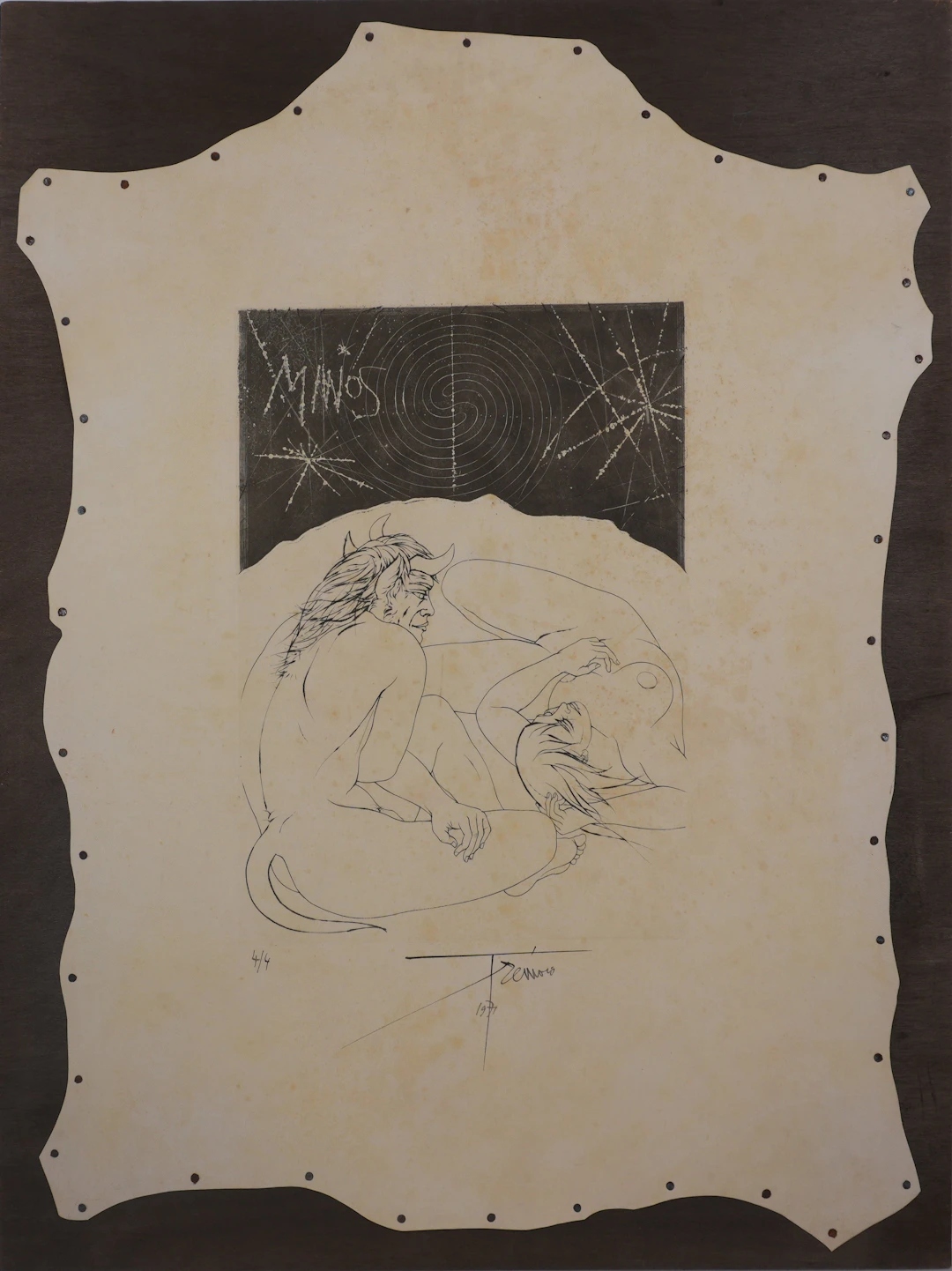 Pierre-Yves TRÉMOIS : Minos - Gravure Originale Signée