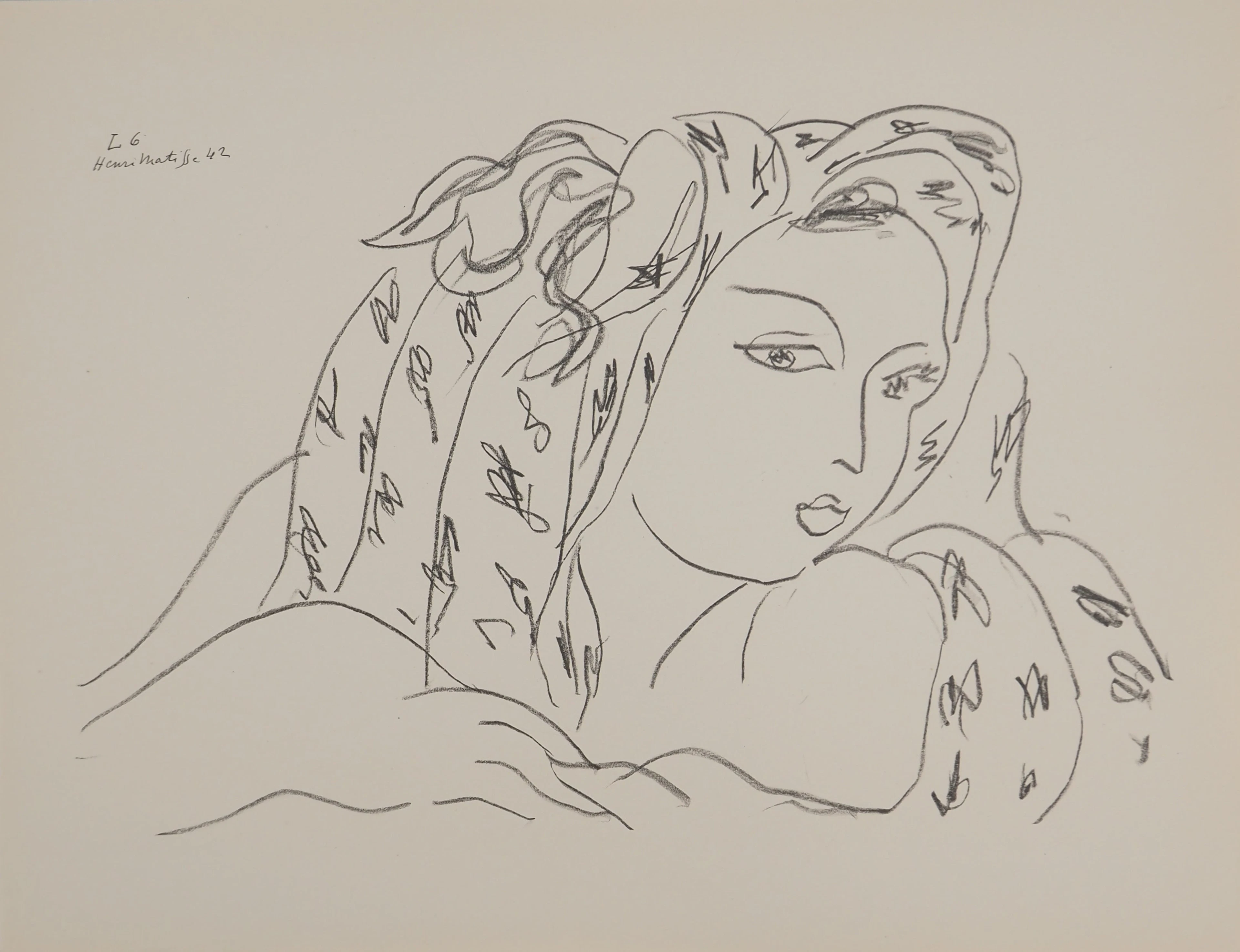 Henri MATISSE : Jeune femme jouant de son charme, Lithographie signée