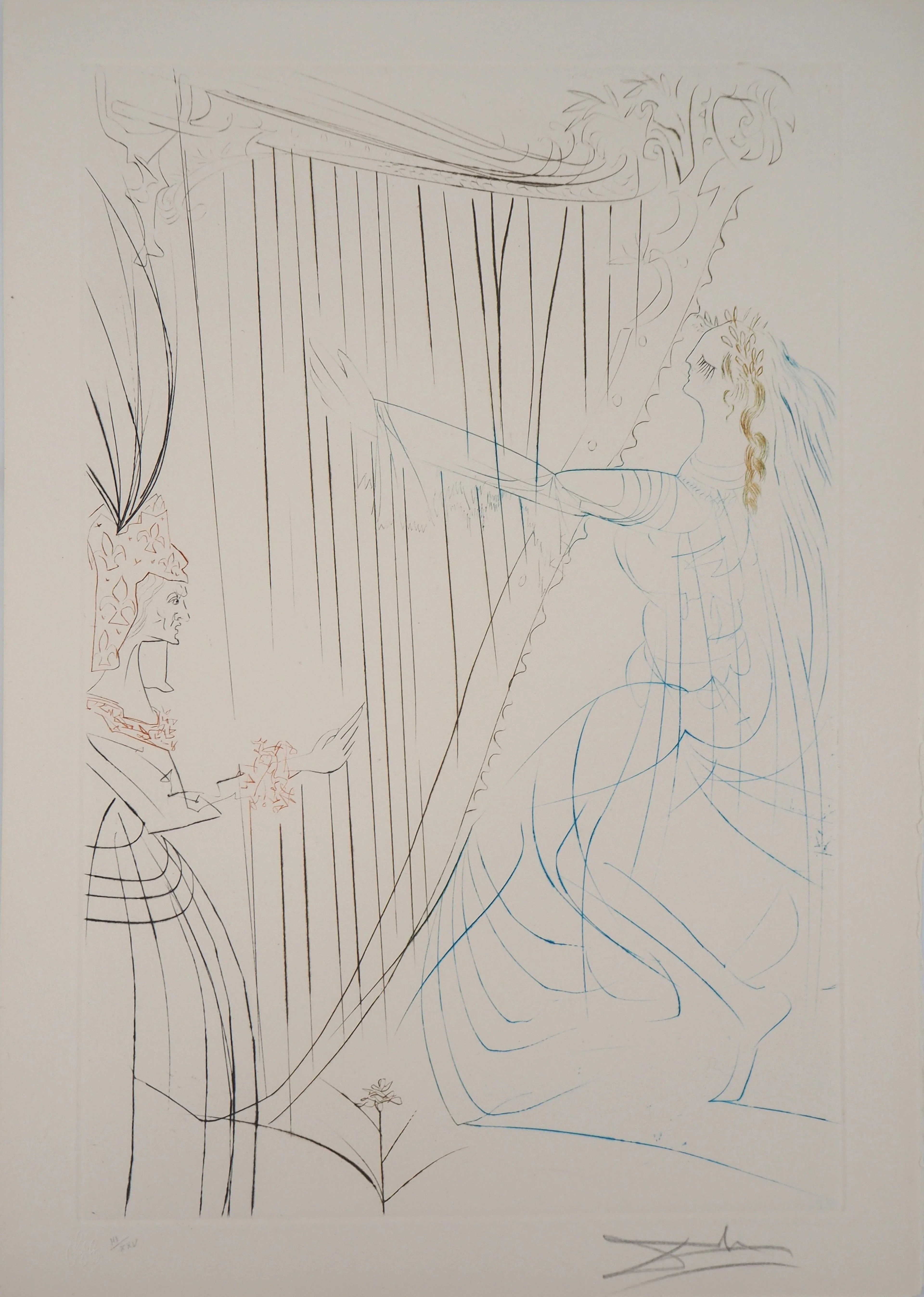 Salvador DALI : Iseult et Branguine, 1970 - Gravure Originale Signée