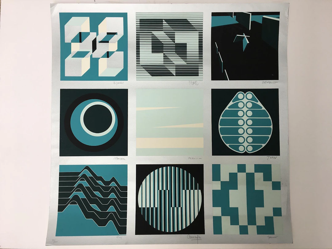 9 Artistes du XXe siecle - Exposition "Les Couleurs Harmonic 75" -