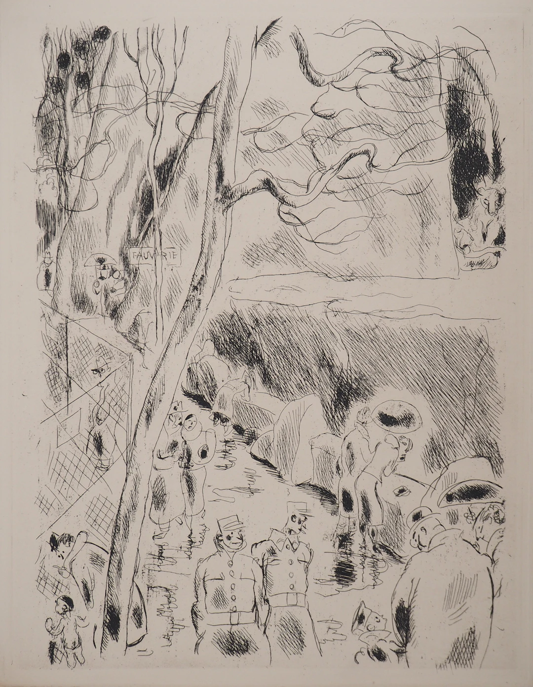Gus BOFA : Fauverie au Jardin des Plantes, Gravure originale
