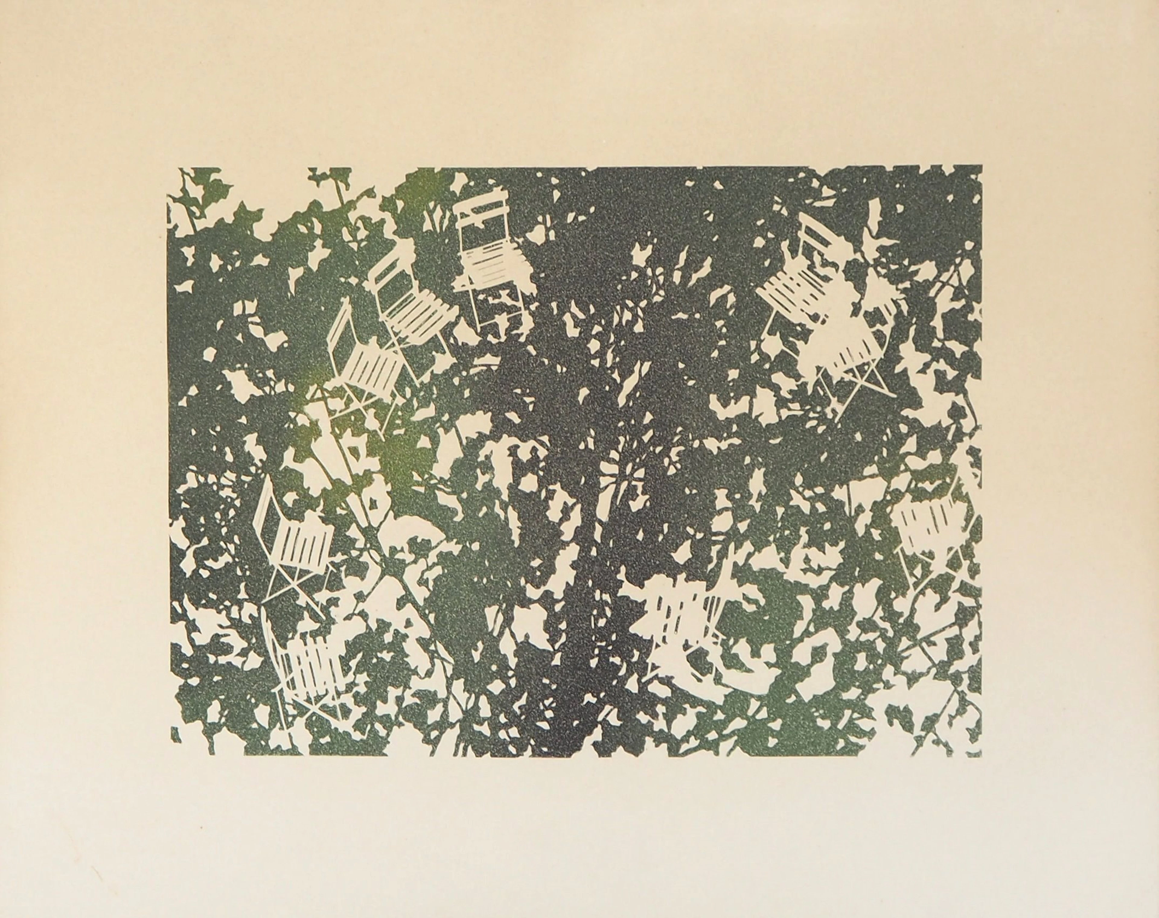 Jean SOLOMBRE : Avril, Sous l’arbre, 1979 - Gravure originale signée